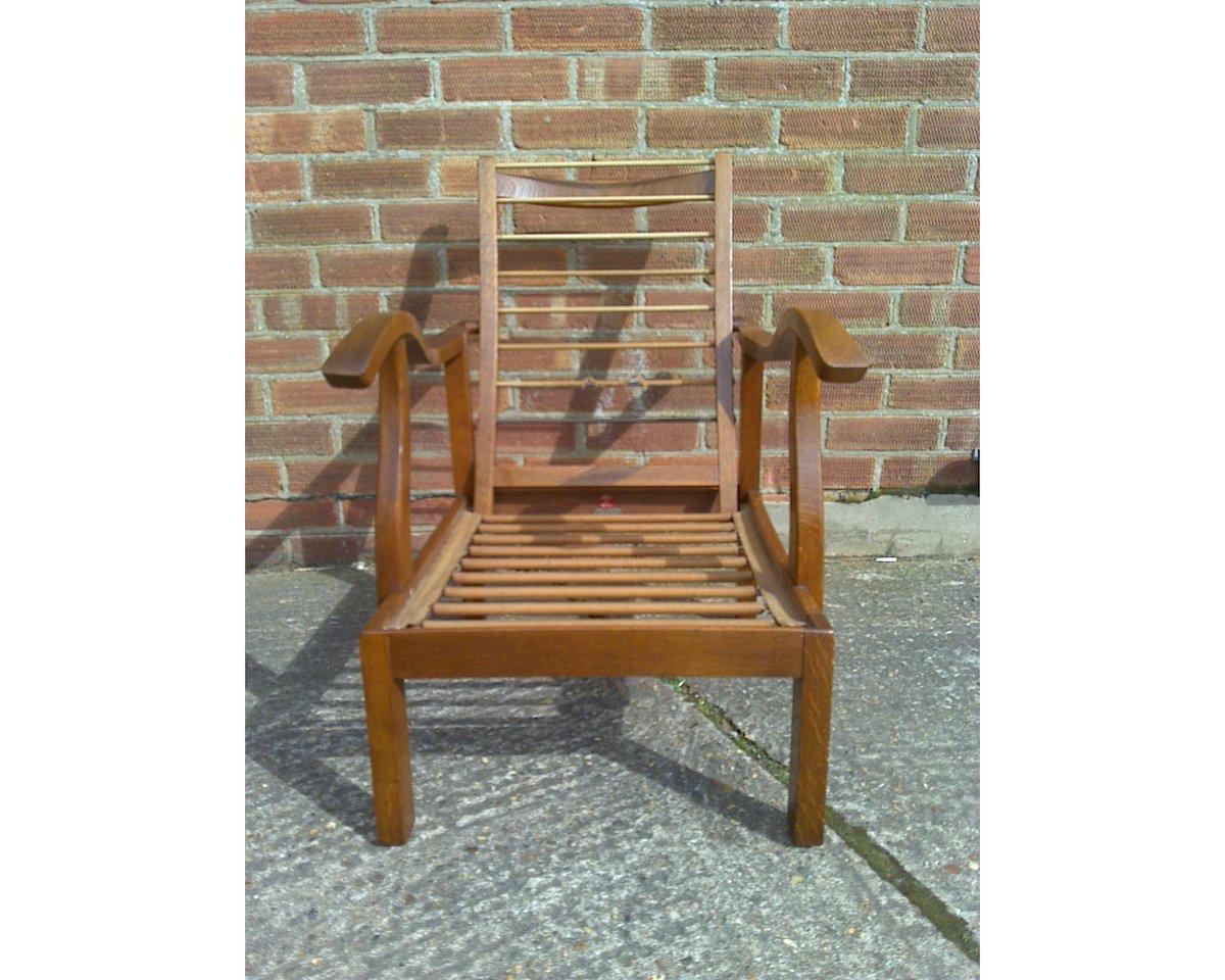 Fait main Parker Knoll, fauteuil inclinable en chêne de style Arts & Crafts anglais du milieu du siècle dernier en vente
