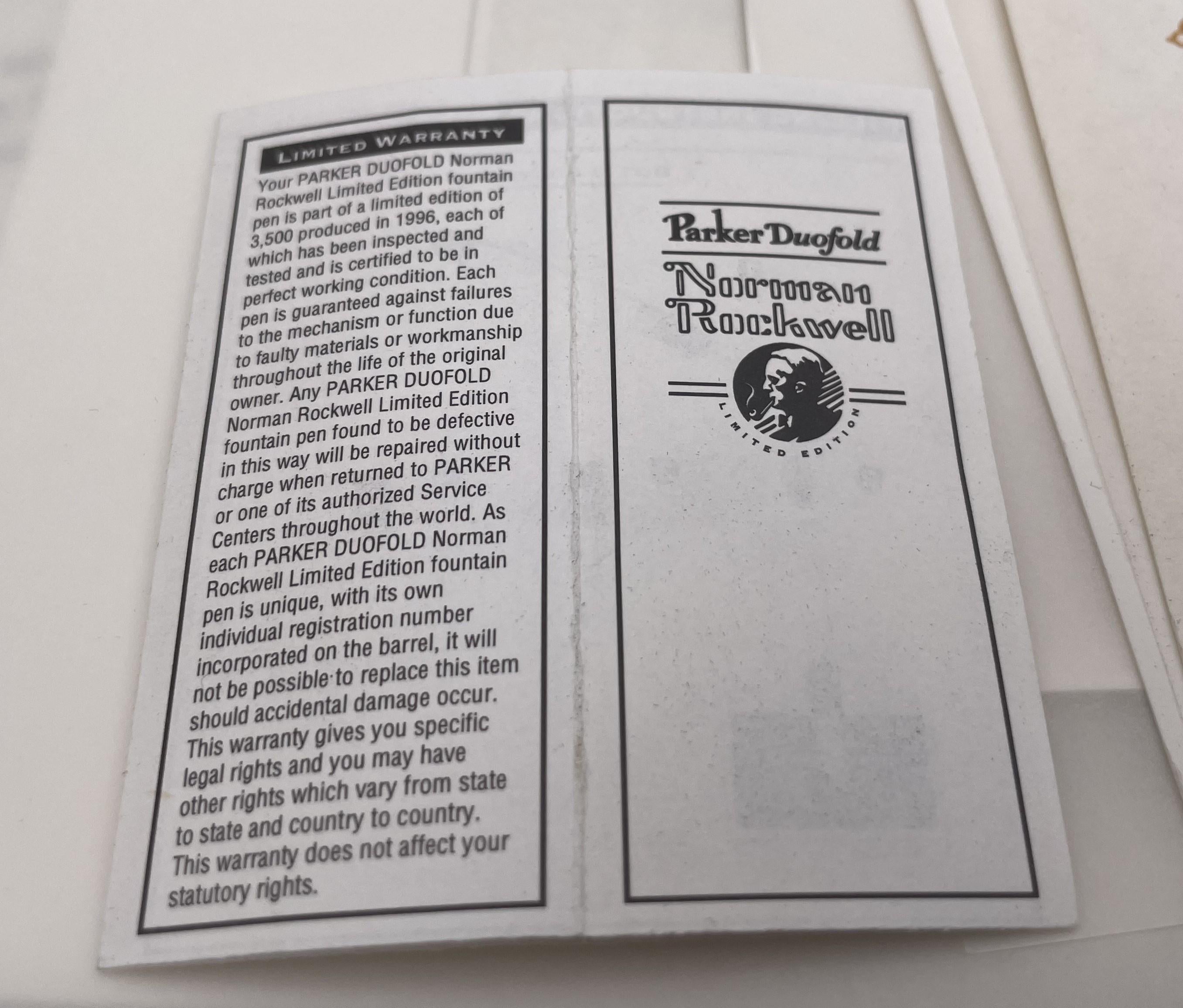 Parker Norman Rockwell Brunnenstift in limitierter Auflage mit seltenen Dokumenten und Drucken im Angebot 11