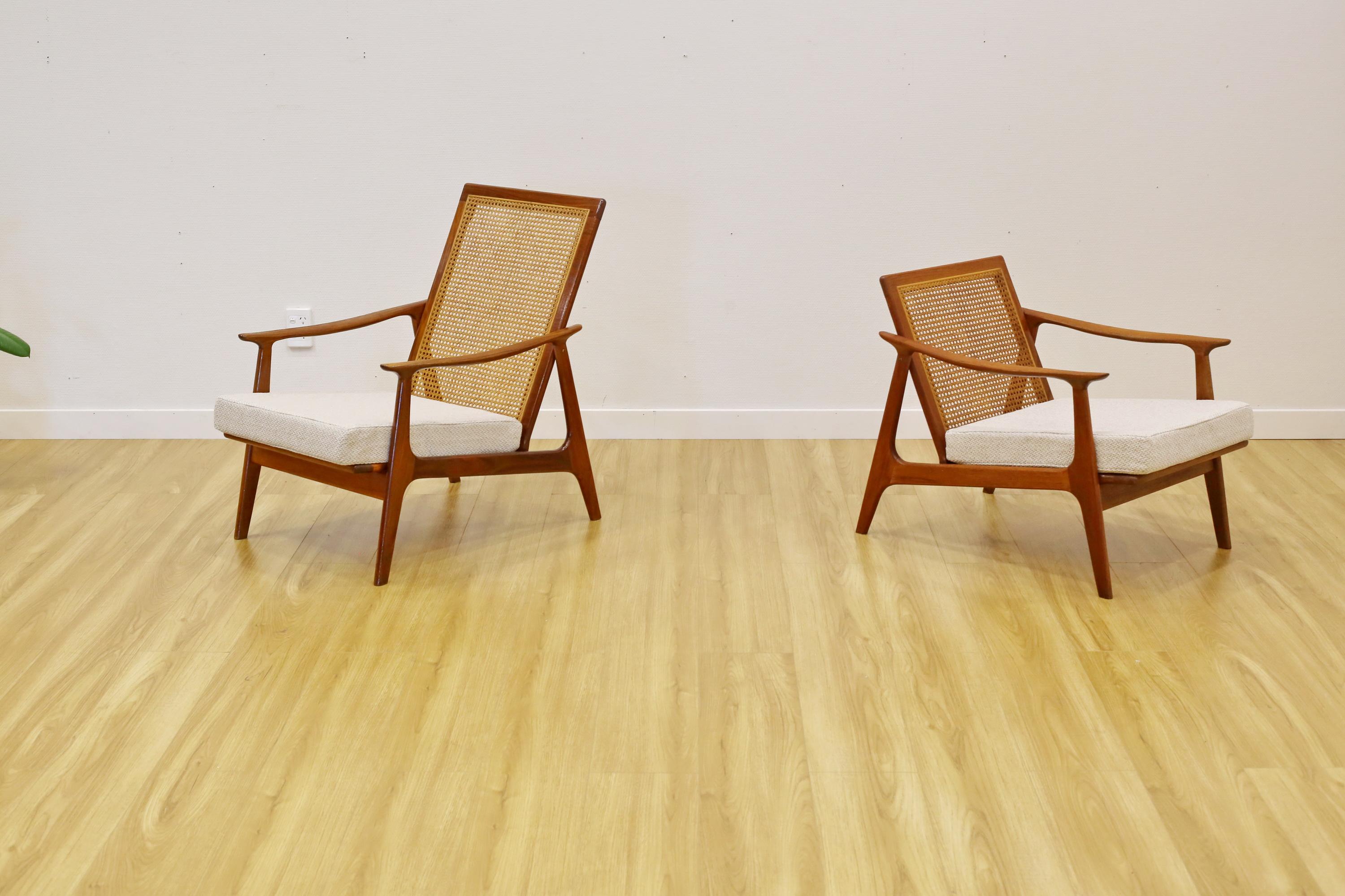 Late 20th Century Parker rattan back armchairs For Sale