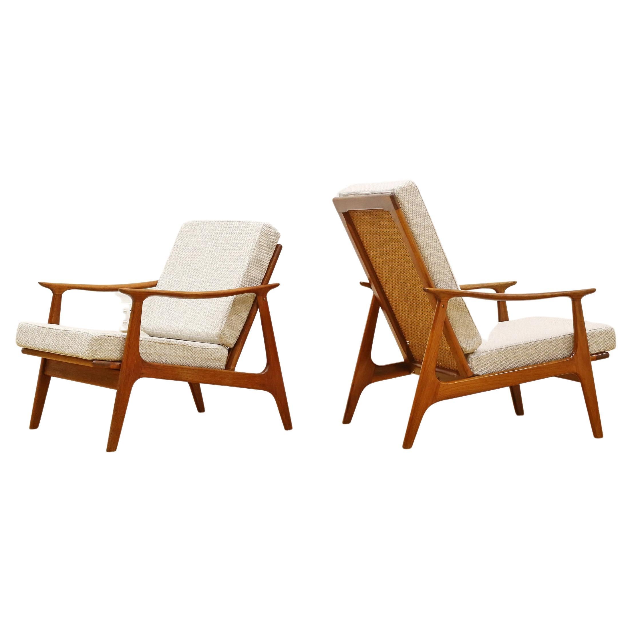 Parker rattan back armchairs For Sale