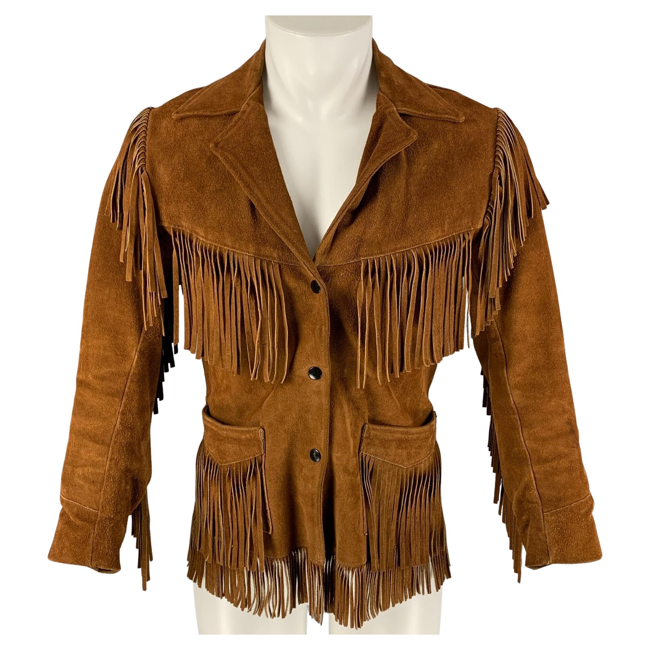 PARKER Size M Cognac Fringe Western Jacket
