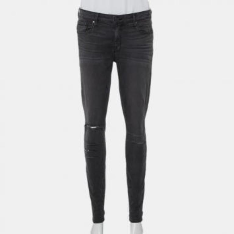 Parker Smith Dark Grey Denim Distressed Skinny Jeans M For Sale 2