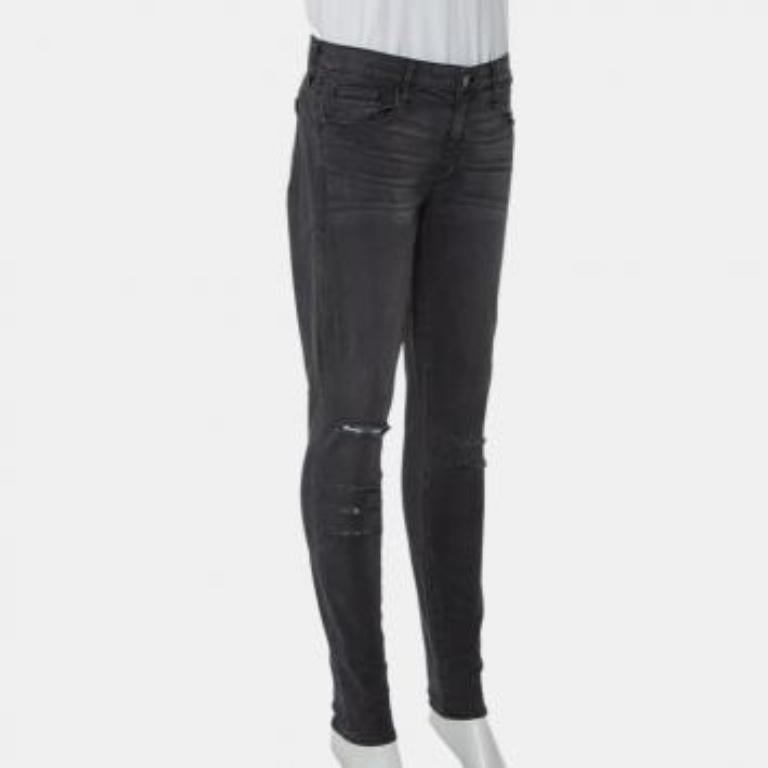 Parker Smith Dark Grey Denim Distressed Skinny Jeans M For Sale 3