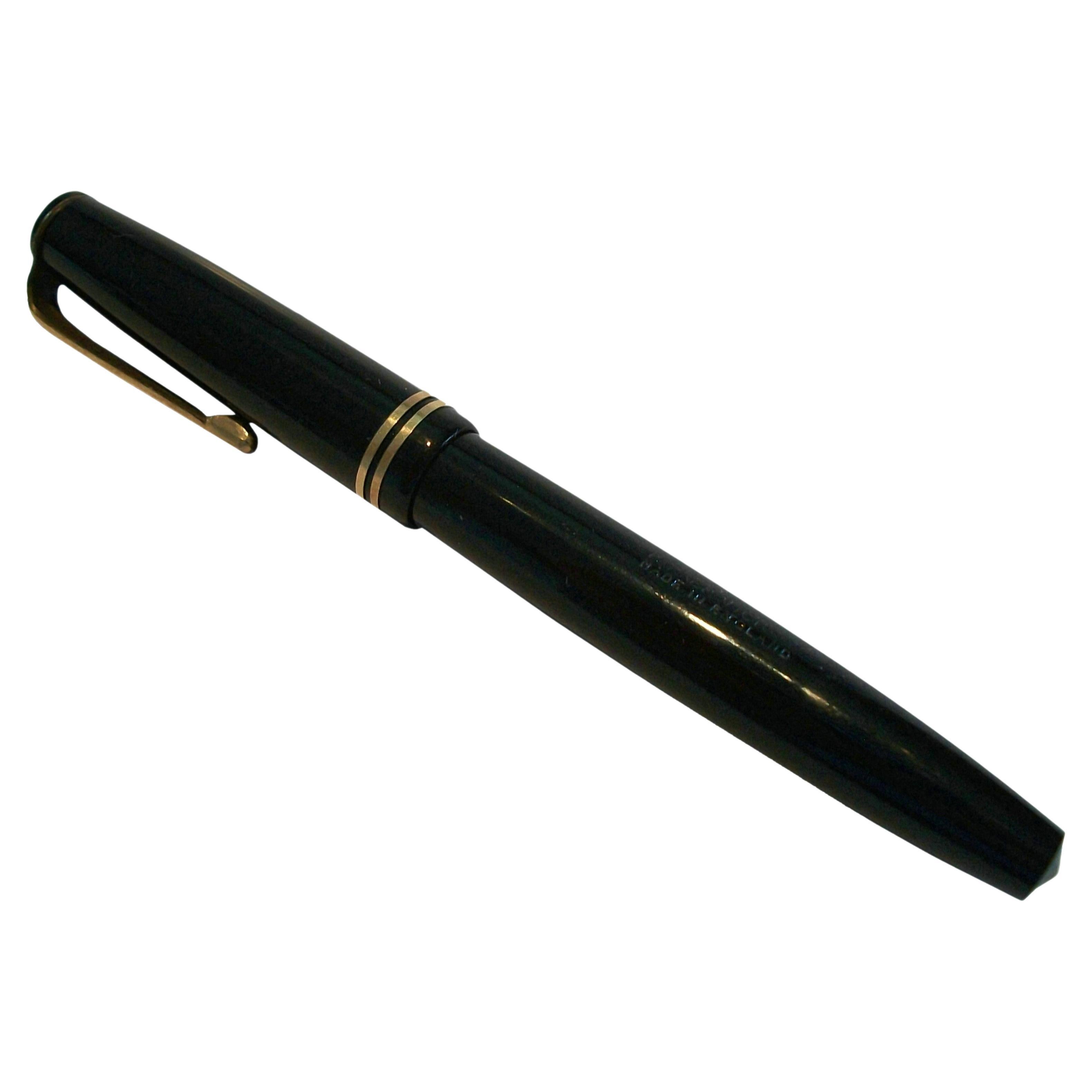 PARKER - Victory Model - Stylo Plume Noir - Plume Or 14K - K.K. - Circa 1950's