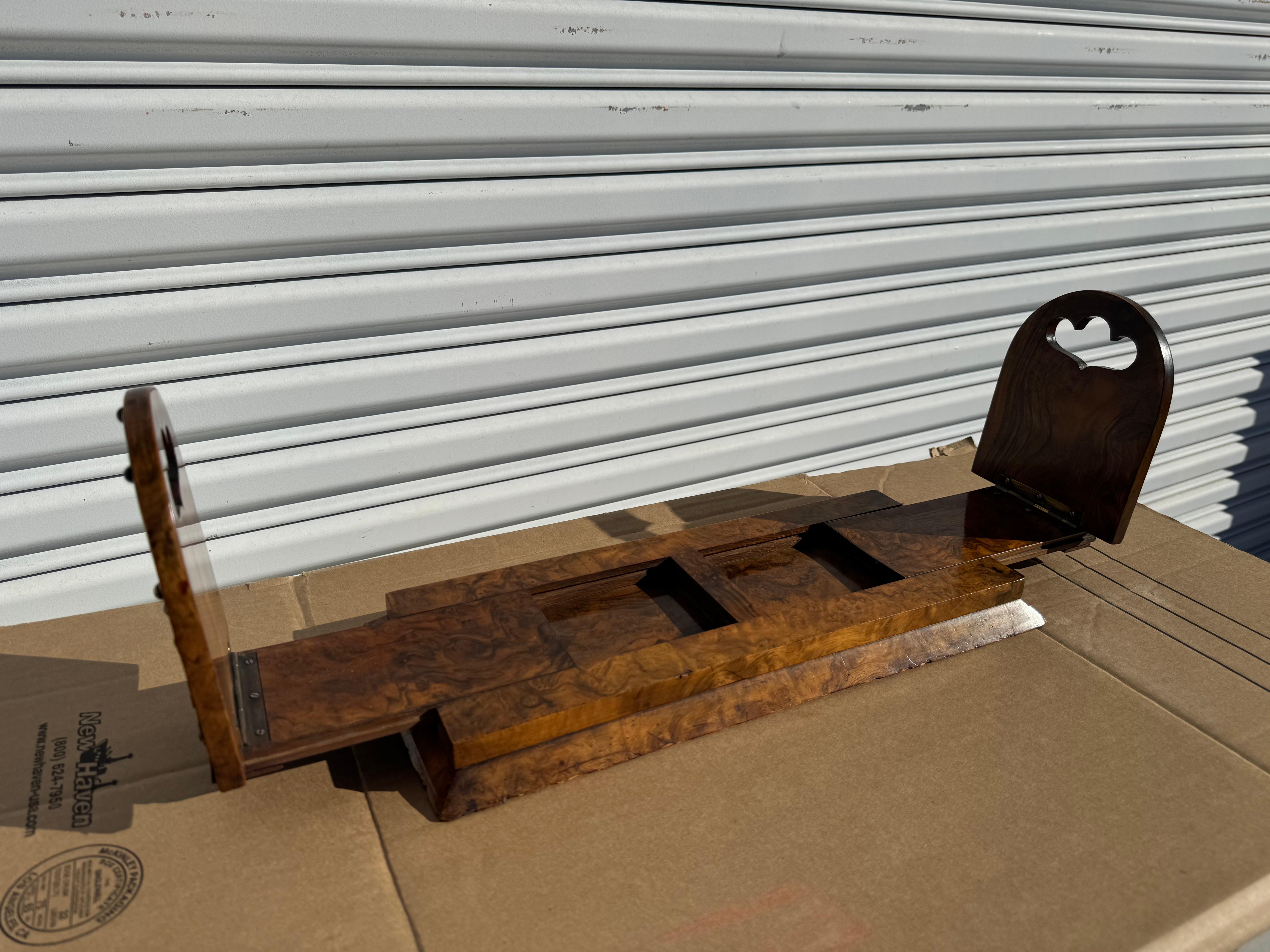 Late 19th Century Parkins and Gotto Burlwood and Brass Gliding Book Stand With Cameos For Sale