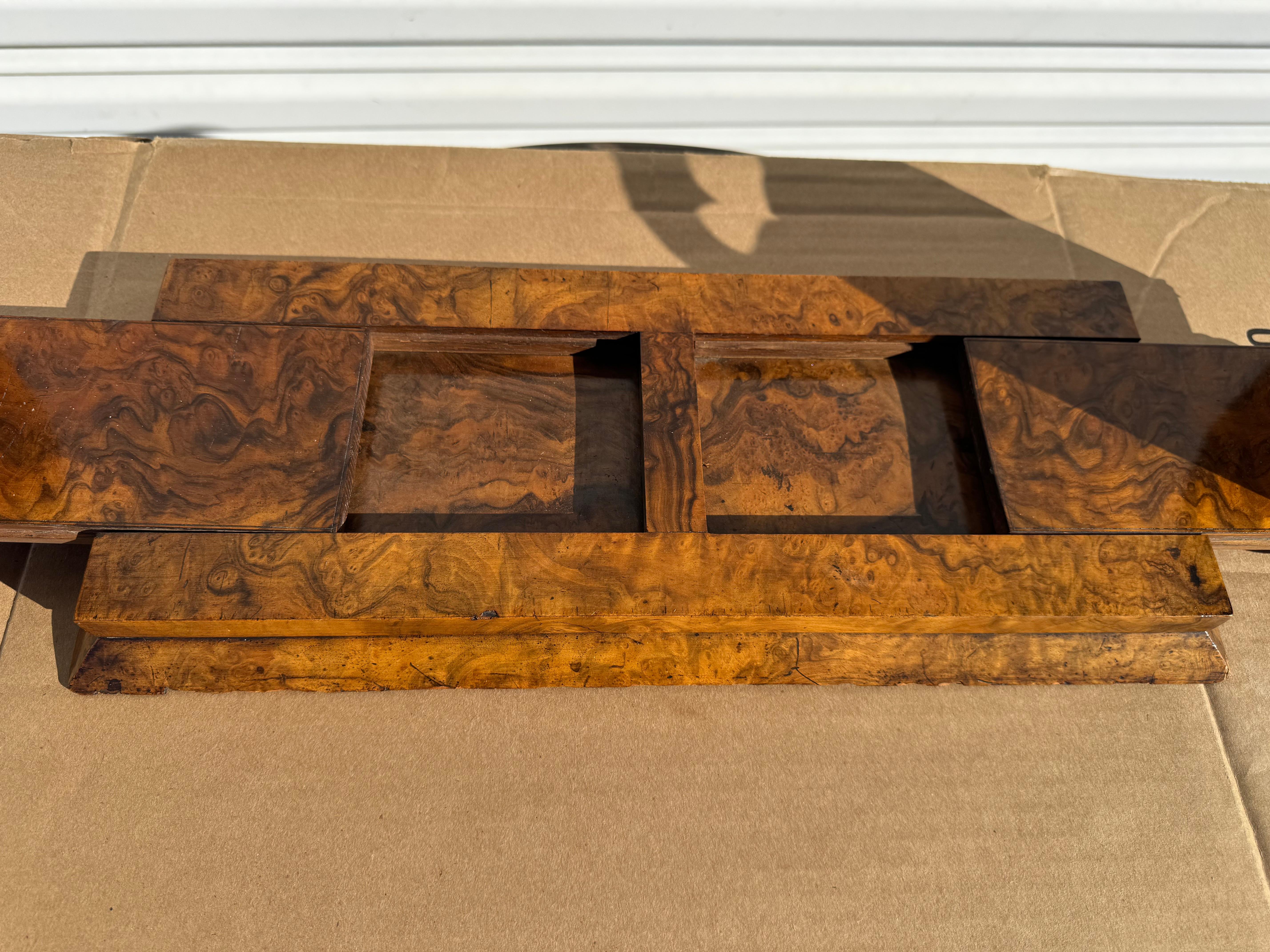 Parkins and Gotto Burlwood and Brass Gliding Book Stand With Cameos For Sale 1