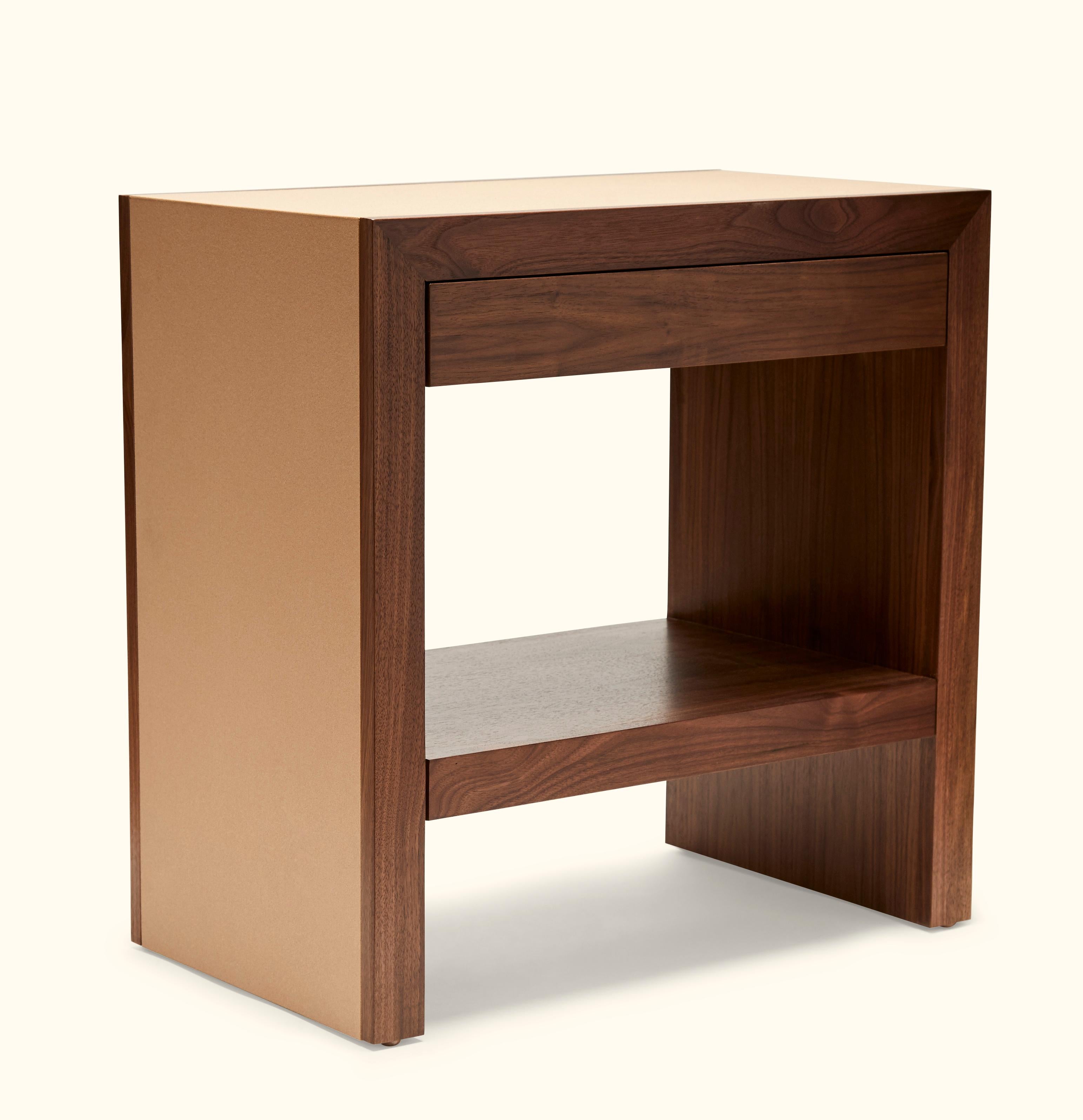 Cork and Walnut Parkman Nightstand - Large by Lawson-Fenning  In New Condition In Los Angeles, CA