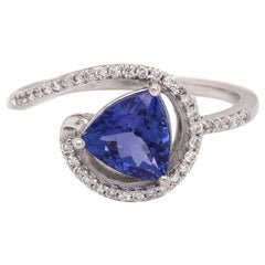 Parle 1.37 Tanzanite and Diamond Ring in 14K