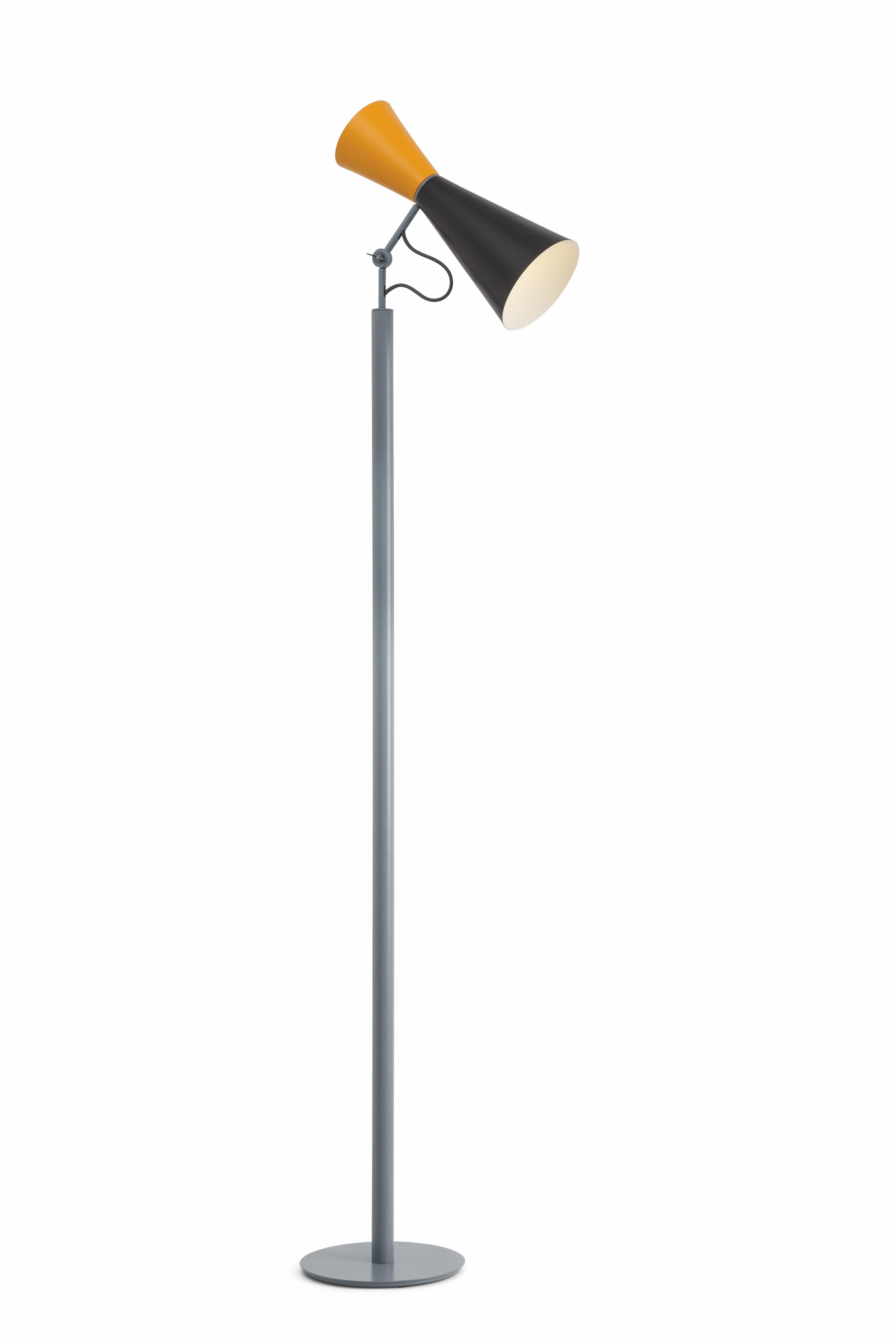 Parliament floor lamp by Le Corbusier. Current production manufactured in France by Nemo Lighting. Painted aluminum. Wired for U.S. standards. Shade adjust to various positions. Le Corbusier designed the Parliament lamp for the Chandigarh Parliament