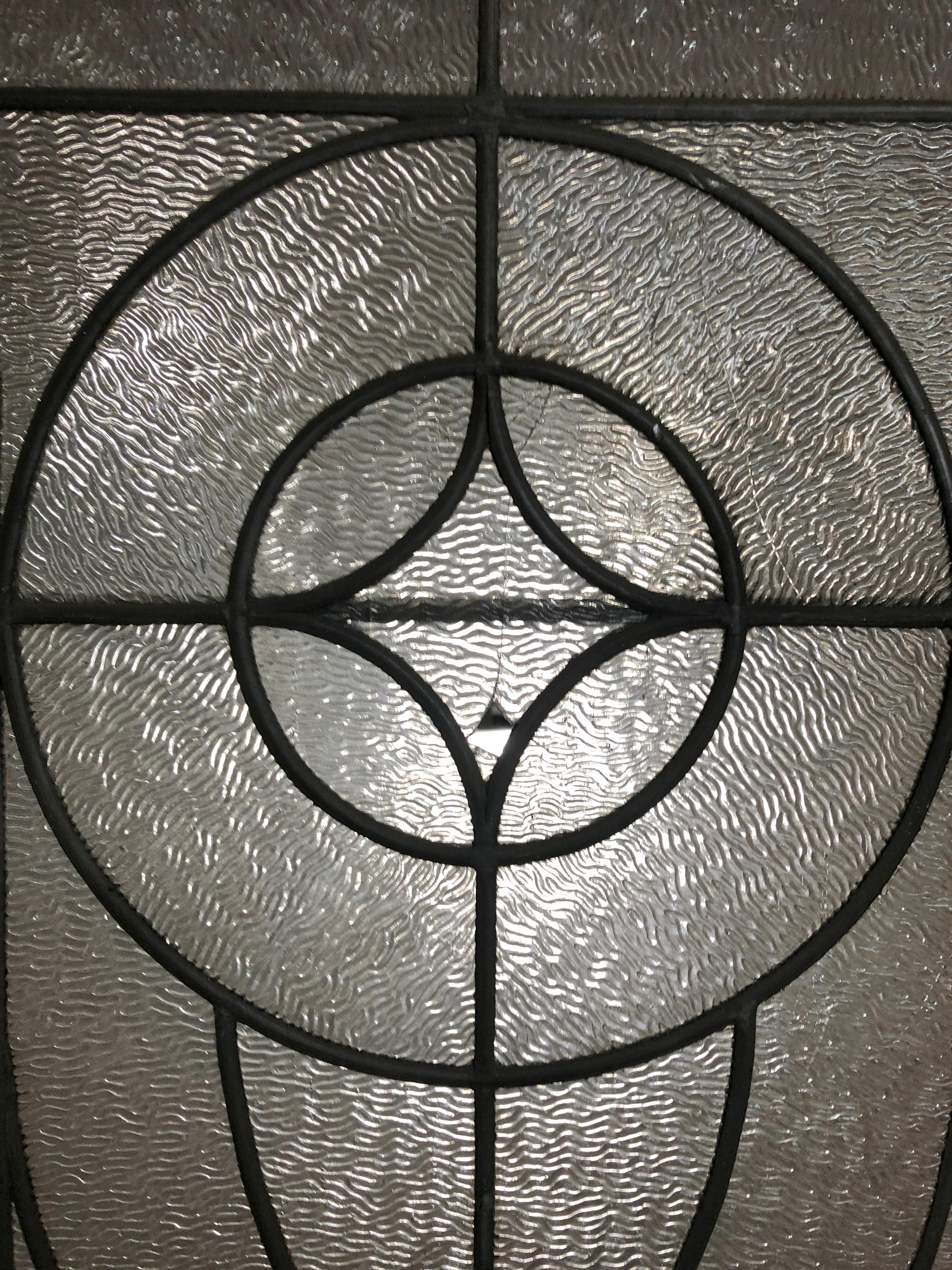 20th Century Parlor Doors w/ Leaded Design 24