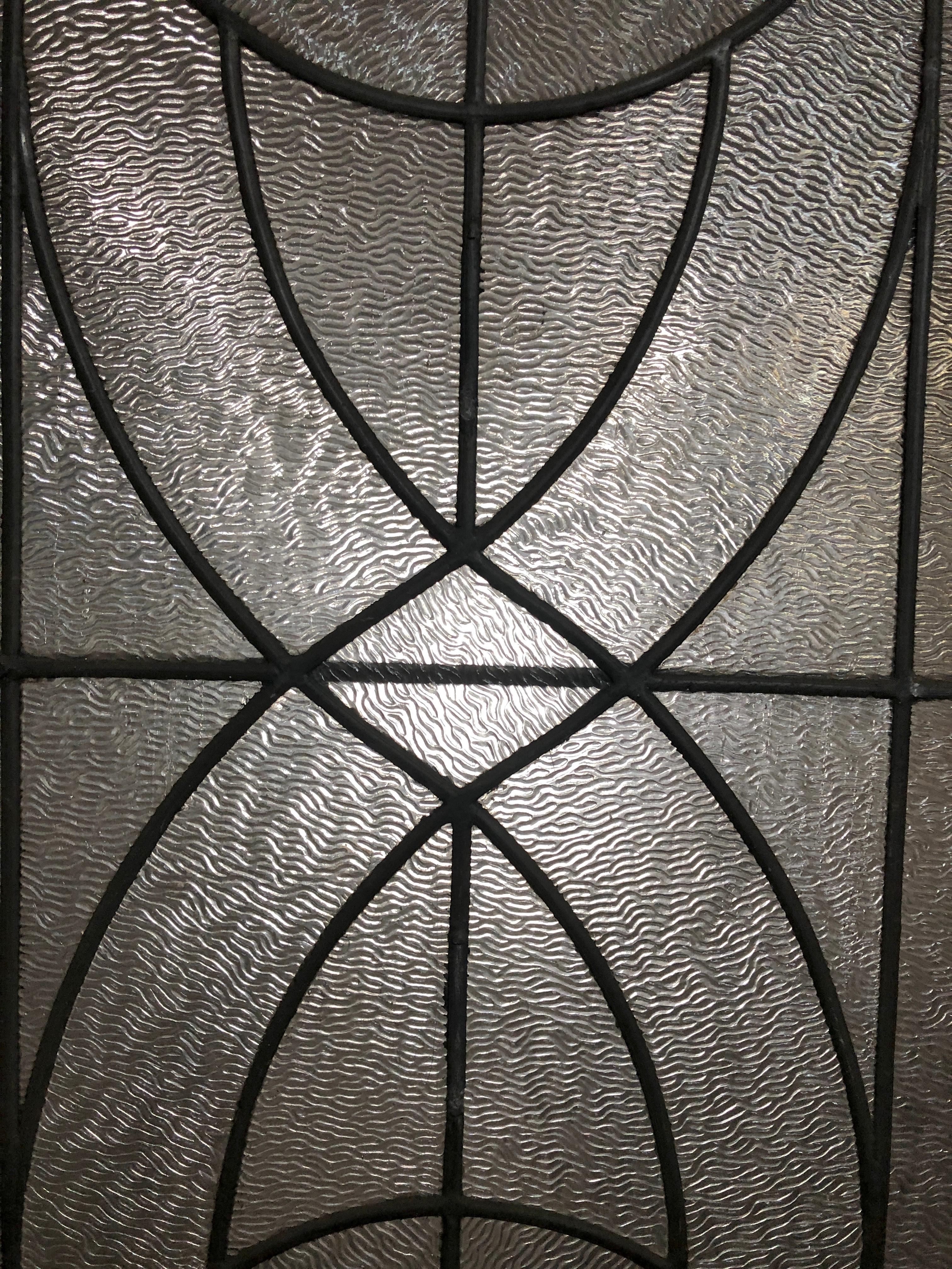Glass Parlor Doors w/ Leaded Design 24