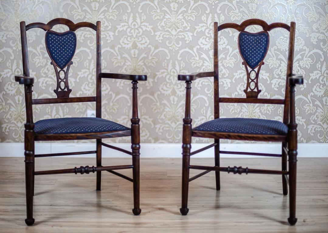 Parlor Set from the Early 20h Century in Blue Upholstery For Sale 1