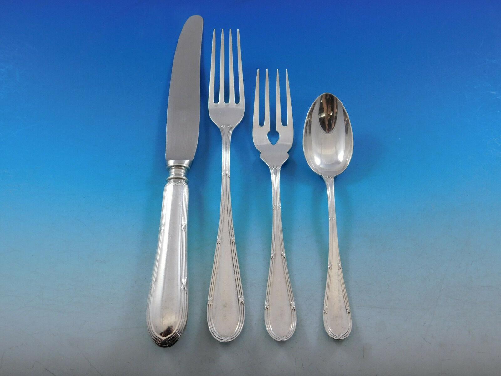 Parma by Buccellati Italy Sterling Silver Flatware Set 50 Pieces Dinner In Excellent Condition In Big Bend, WI