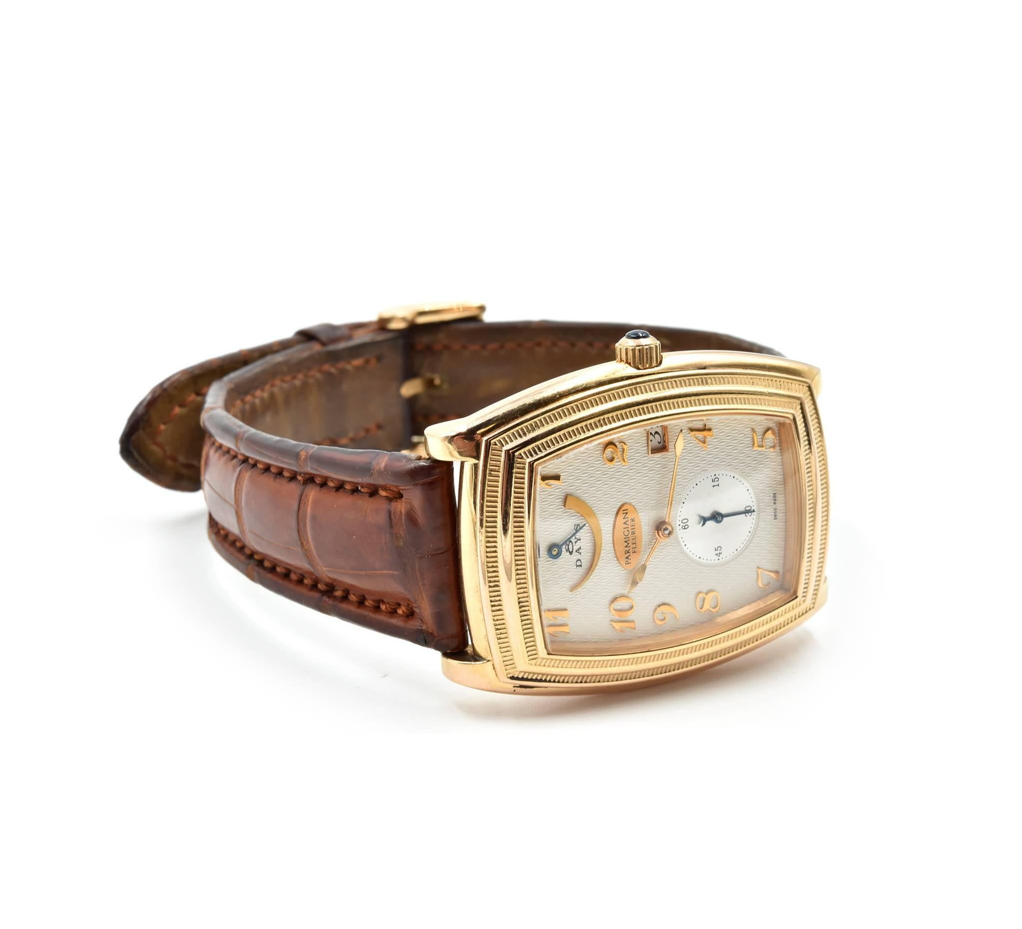 Parmigiani Fleurier Yellow Gold Ionica 8-Day Mechanical Wind Wristwatch   In Excellent Condition In Scottsdale, AZ