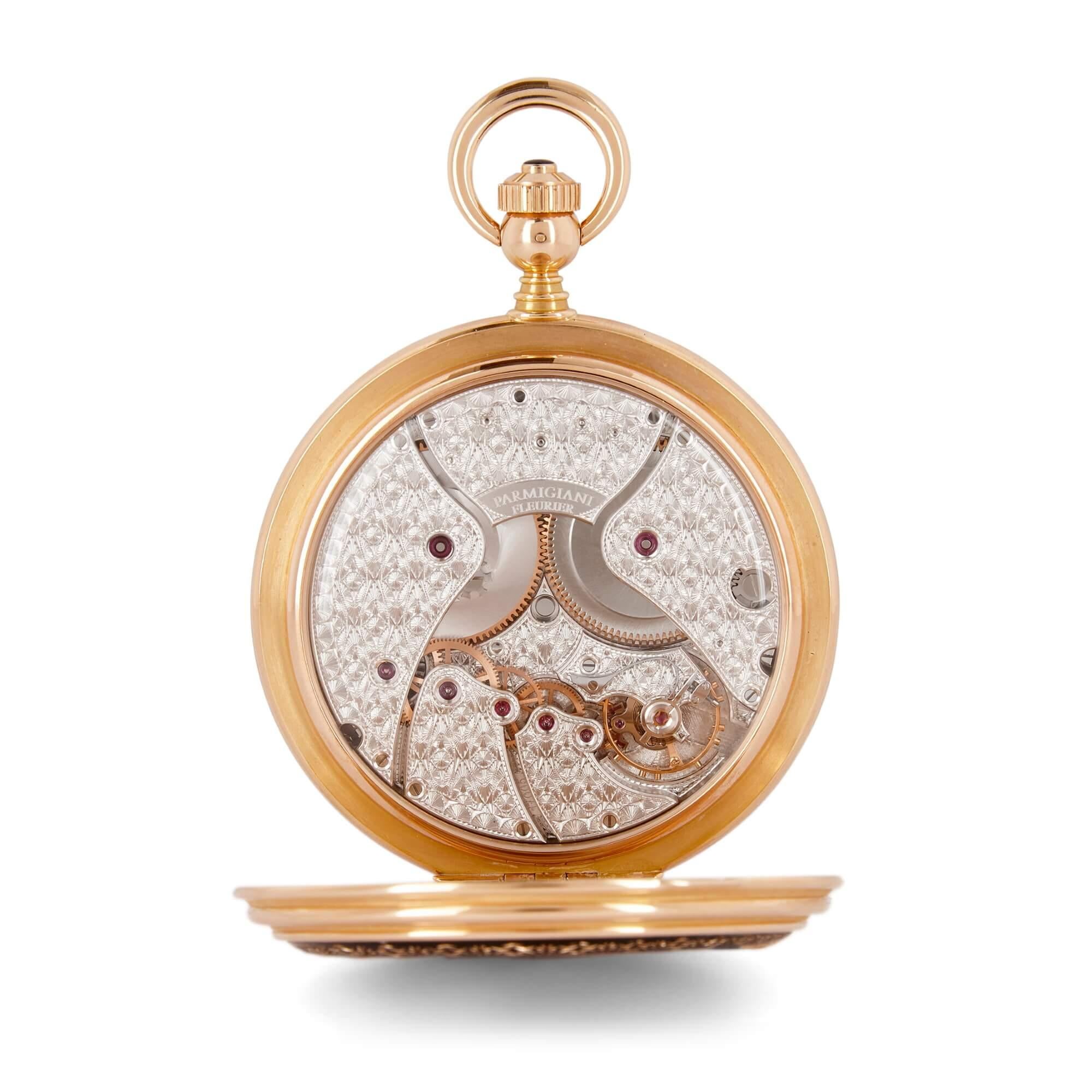 Egyptian Revival Parmigiani Fleurier, 'Nubia', Extremely Fine, Unique 18k Pink Gold Pocket Watch For Sale