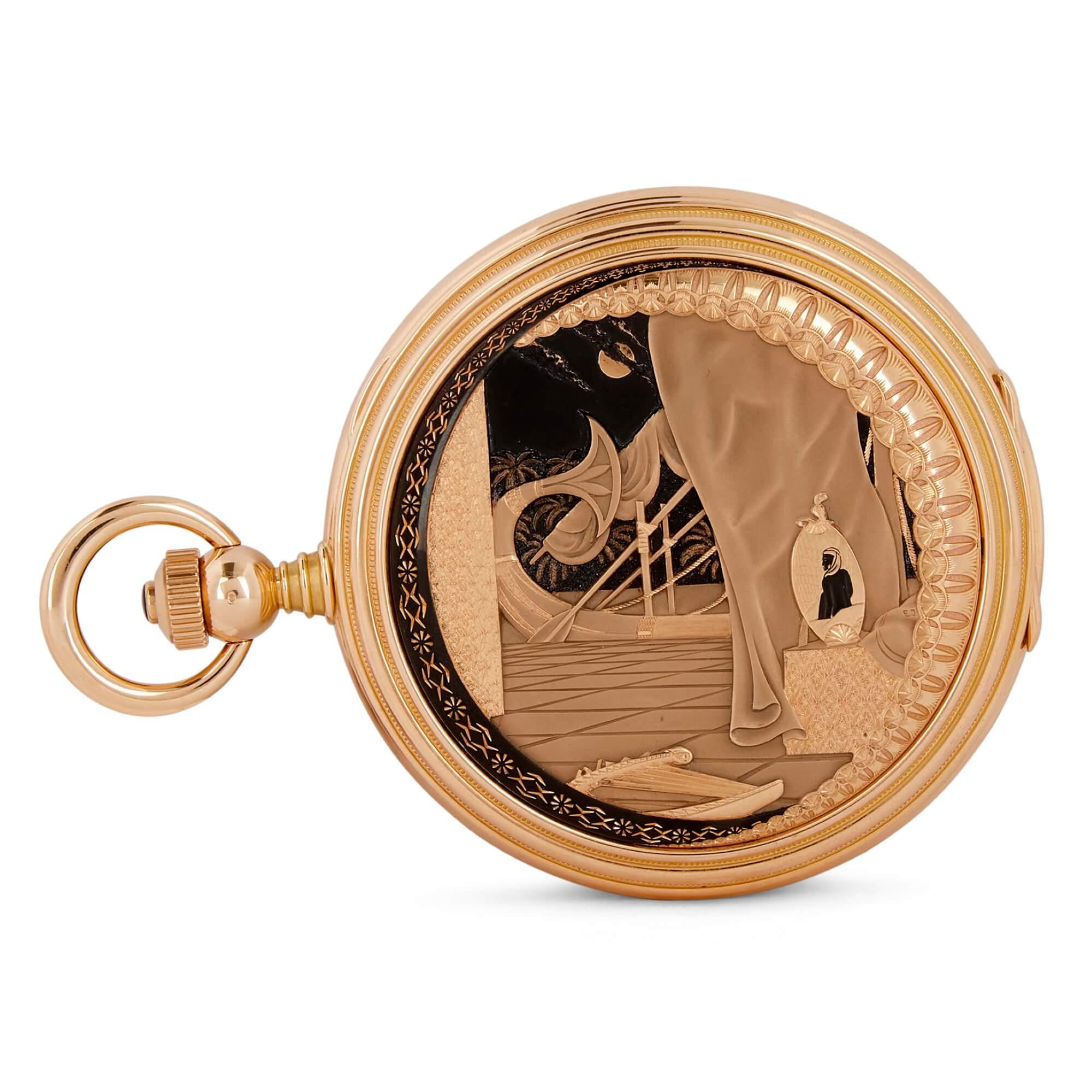 Parmigiani Fleurier, 'Nubia', Extremely Fine, Unique 18k Pink Gold Pocket Watch In Excellent Condition For Sale In London, GB