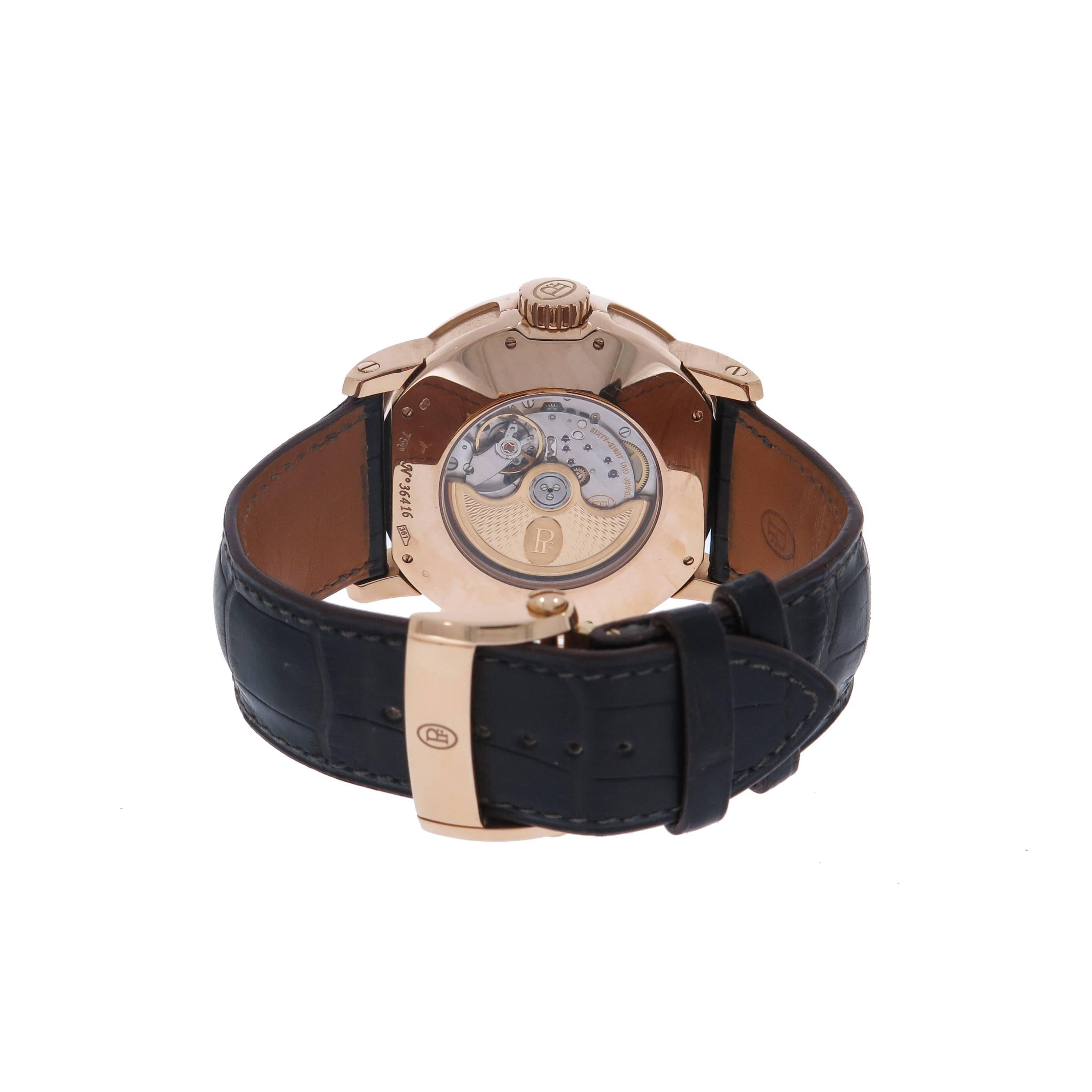 Modern Parmigiani Rose Gold Bugatti Atalante Flyback Chronograph self-wind Wristwatch 