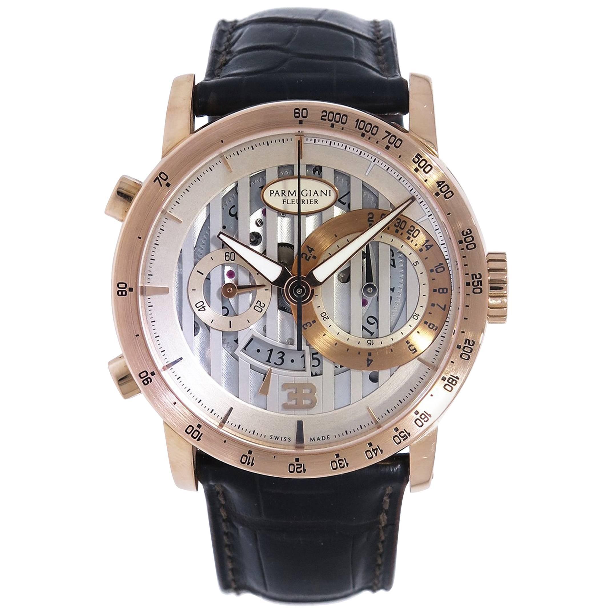 Parmigiani Rose Gold Bugatti Atalante Flyback Chronograph self-wind Wristwatch 