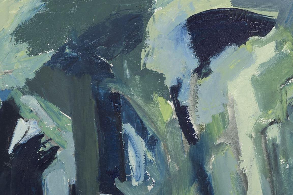 Parmo Baslund, eingetragener dänischer Künstler. Öl auf Leinwand. Abstrakte Landschaft (Moderne) im Angebot