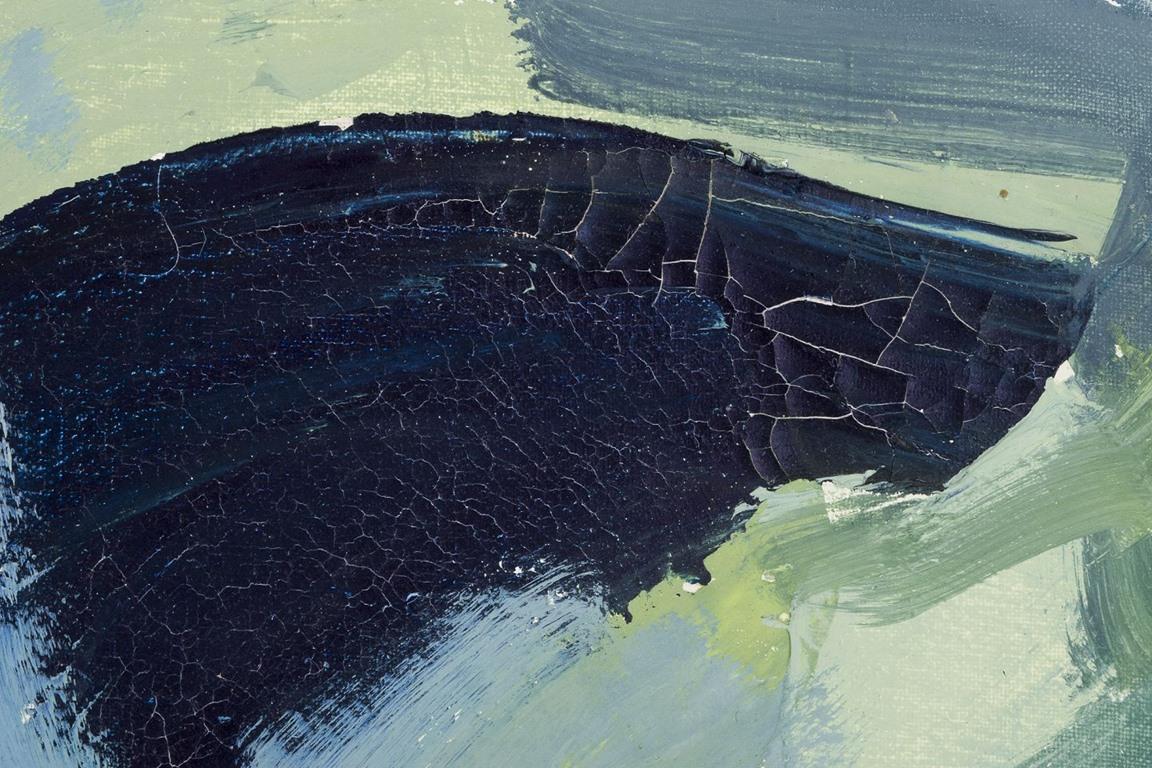 Parmo Baslund, eingetragener dänischer Künstler. Öl auf Leinwand. Abstrakte Landschaft im Angebot 1