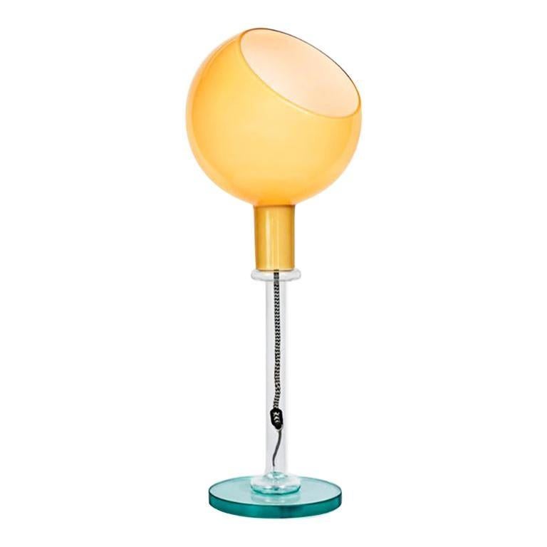 Crystal Parola Lamp by Gae Aulenti, Italian Beveled crystal and blown glass table Lamp