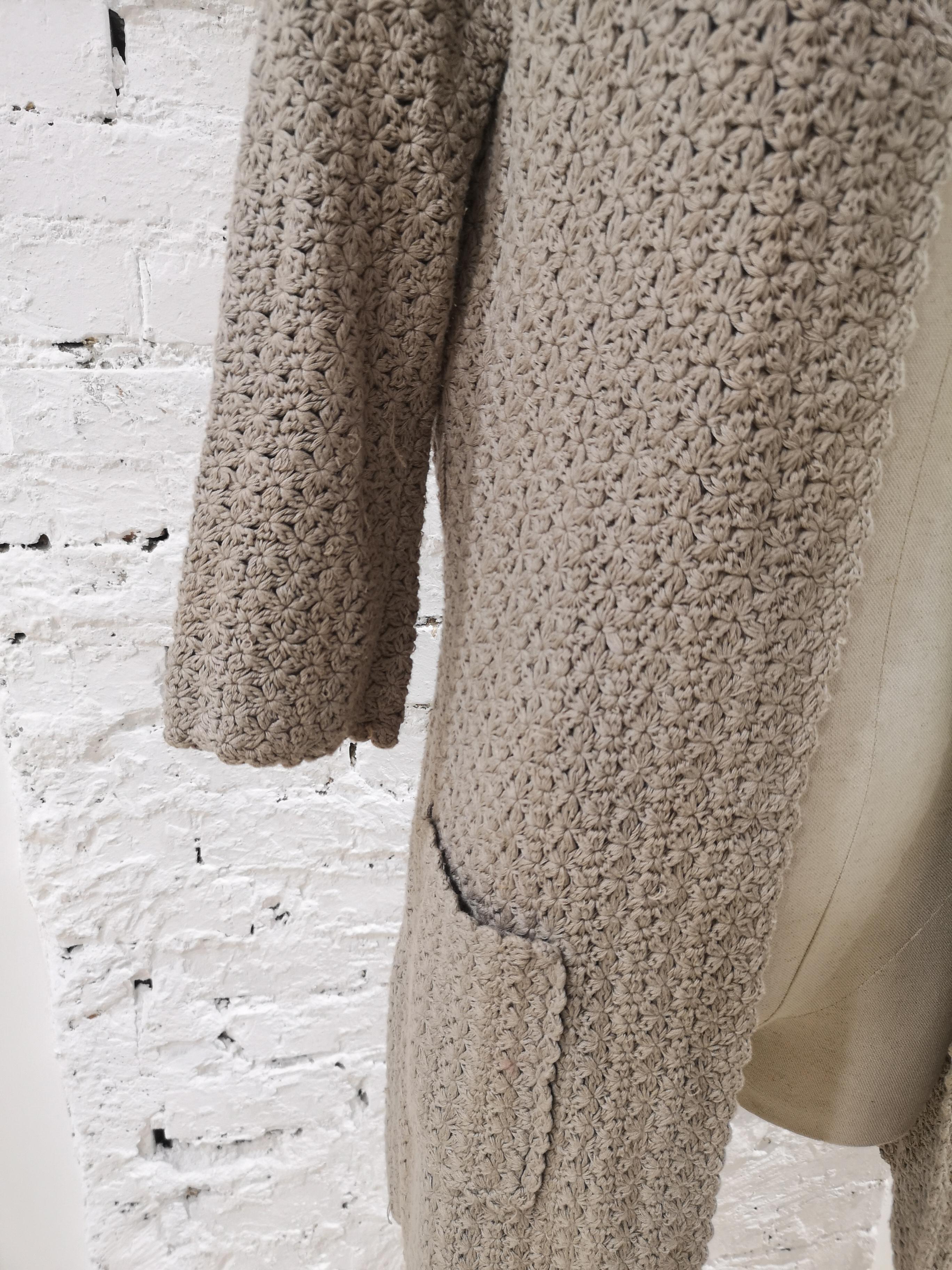 P.A.R.O.S.H beige knit cotton long coat / sweater 
size M 