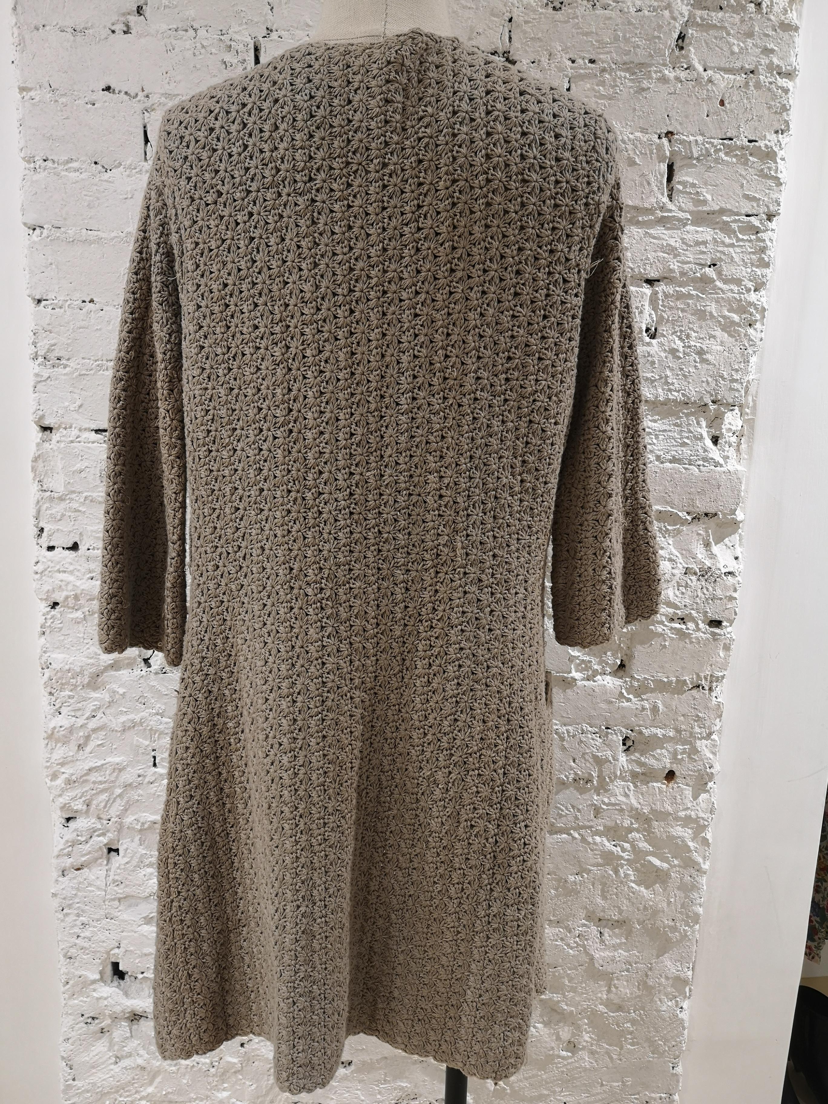 Beigefarbener langer Strickmantel / Pullover aus Baumwolle von P.A.R.O.S.H  im Angebot 1