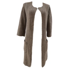 P.A.R.O.S.H beige knit cotton long coat / sweater 