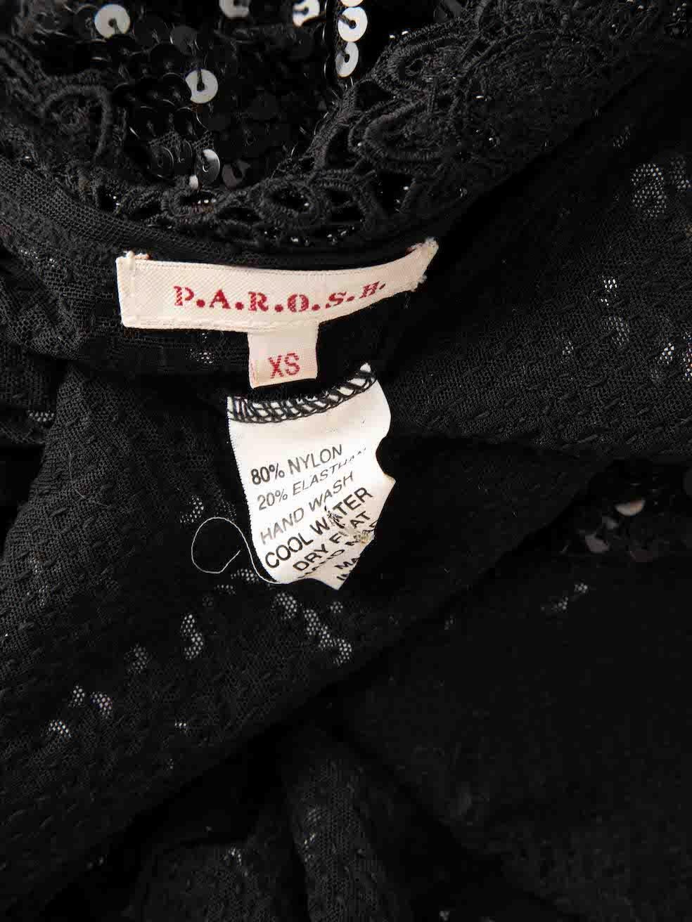 PAROSH Black Beaded Sequinned Jacket Size XS For Sale 1