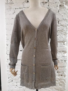Vintage Unisex Laminated Cardigan Sweater, Size L, Italy