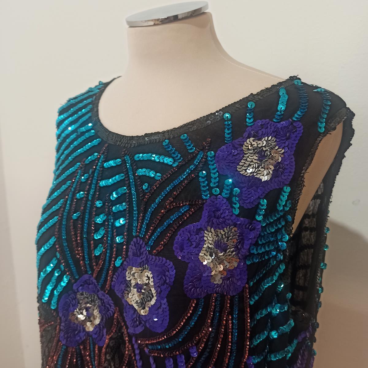 Black P.a.r.o.s.h. Sequins Top Size L For Sale