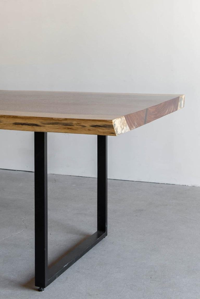 This Dining Table is Custom Made in Los Angeles. The live edge slab is ordered based on customer's preference regarding dimensions and aesthetic. The metal legs are cut, welded and finished matte black.
INDUSTRIAL STEEL + PAROTA, POLY