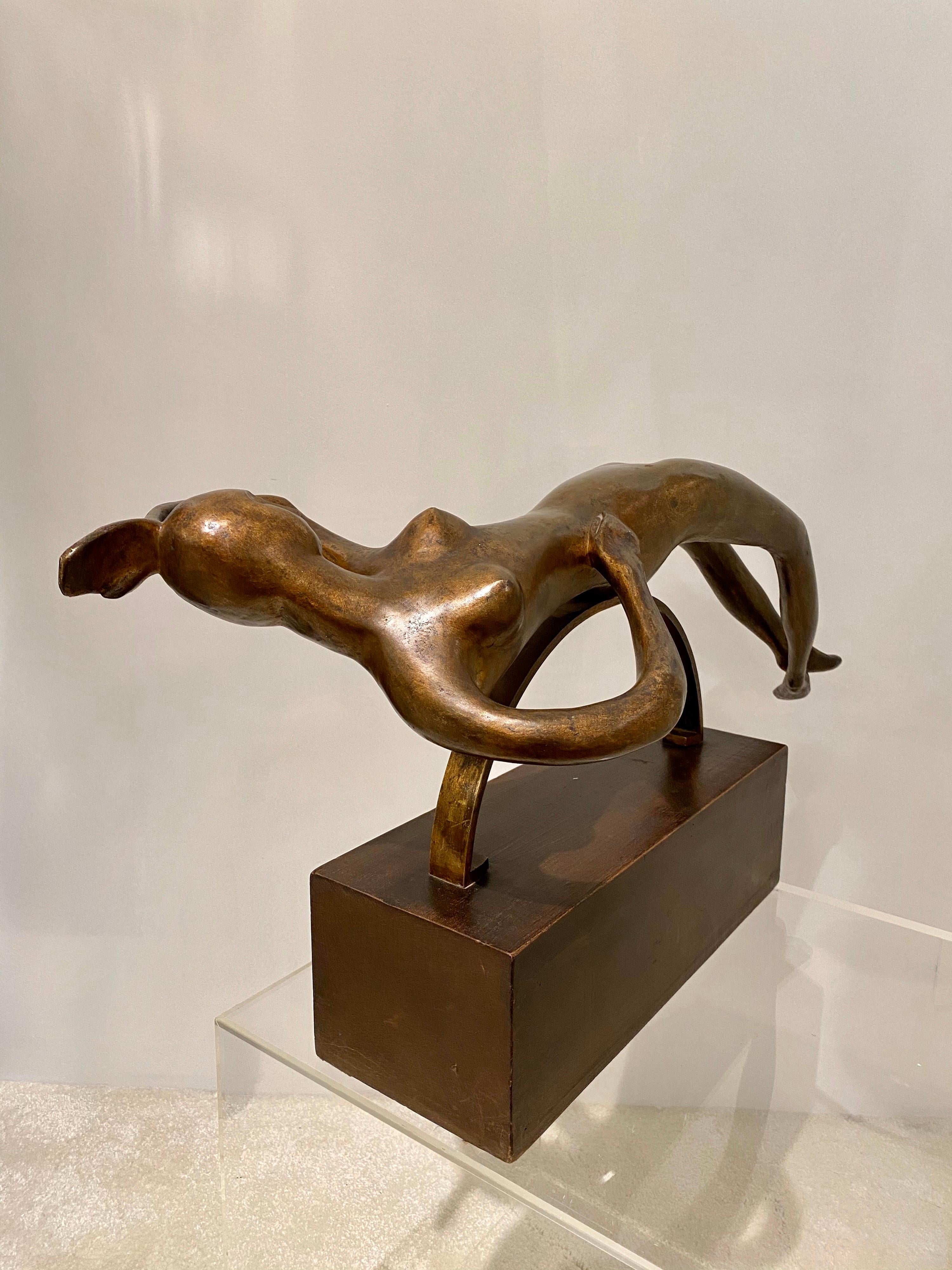 French Parpan Woman Lying Sculpture, 1953 For Sale