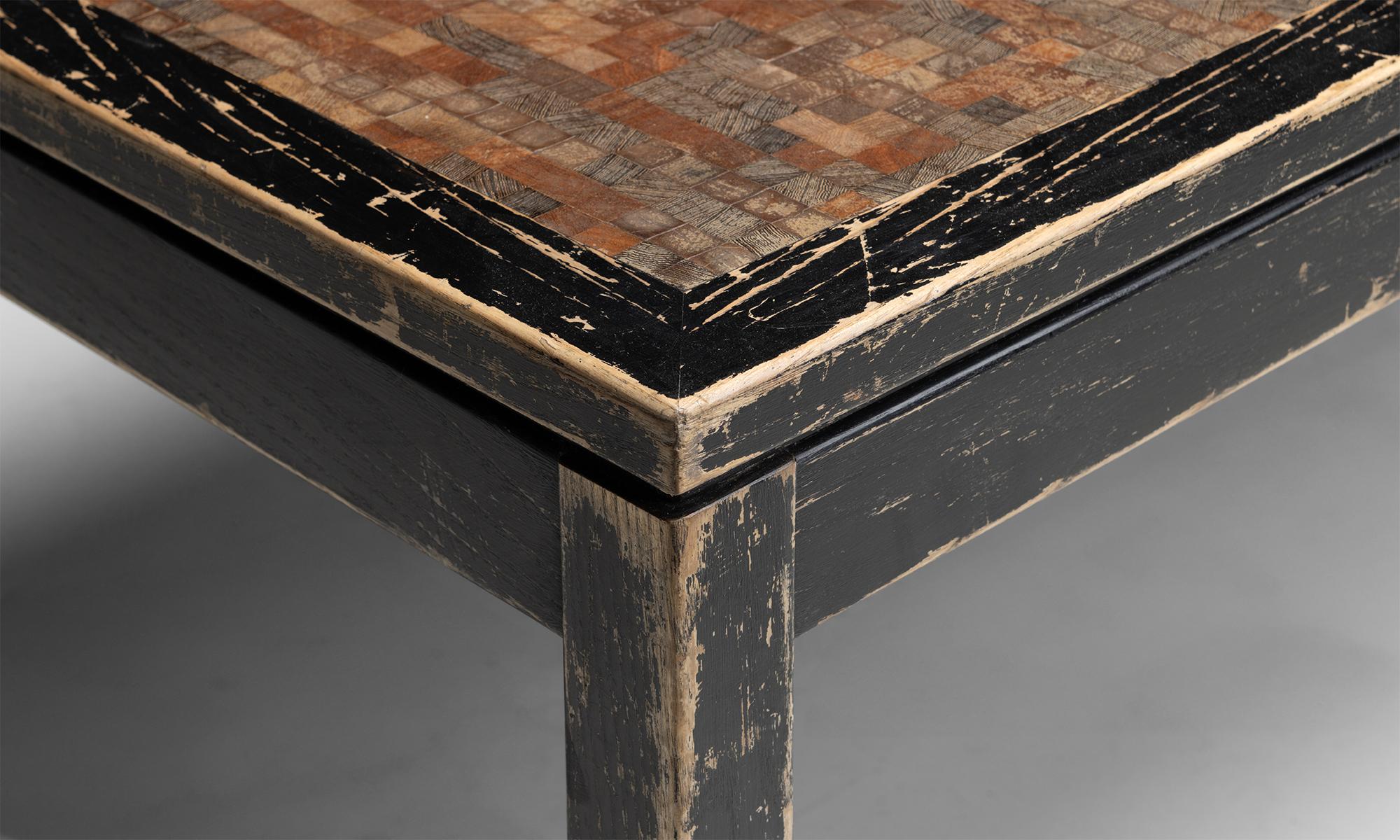French Parquet Coffee Table, France circa 1970 For Sale
