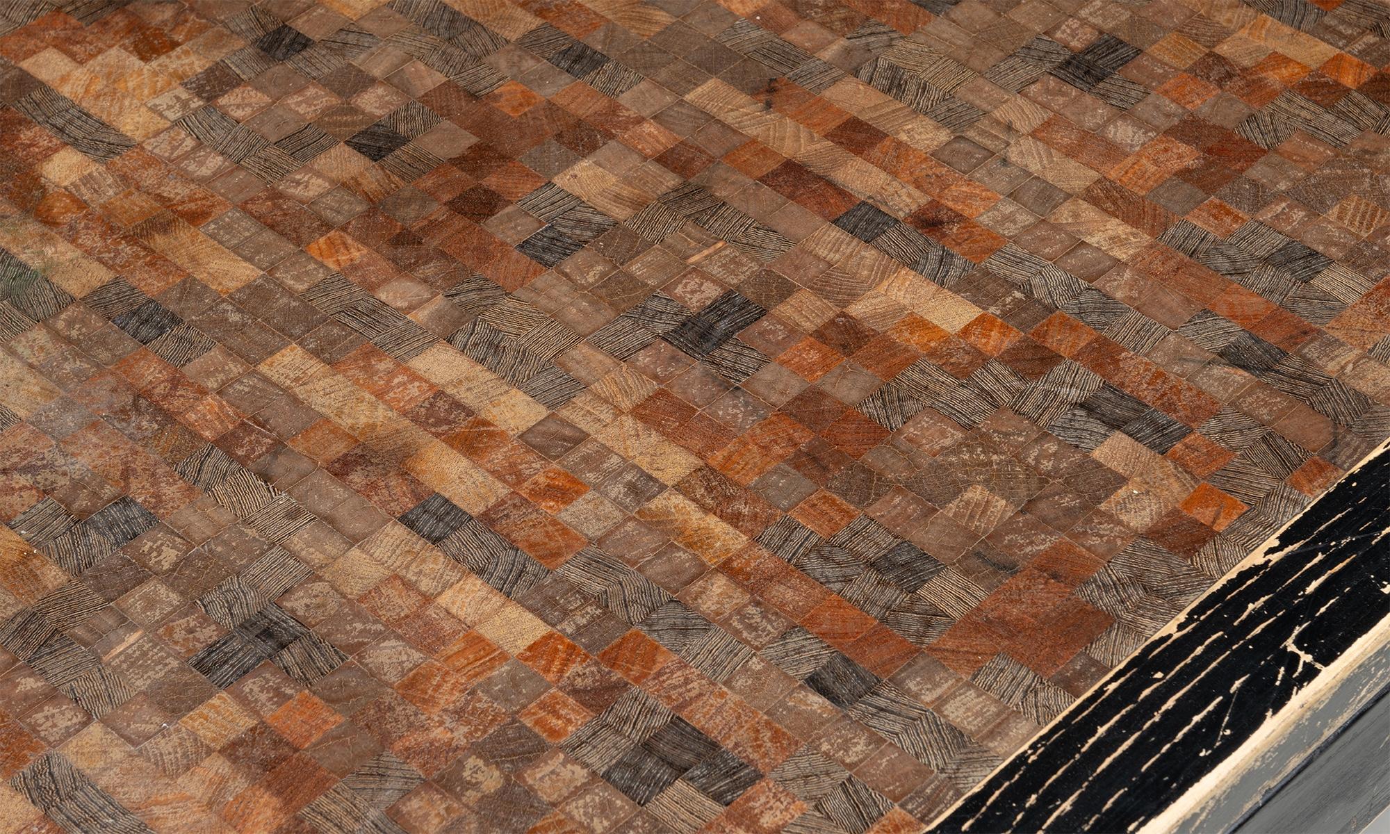 French Parquet Coffee Table, France circa 1970