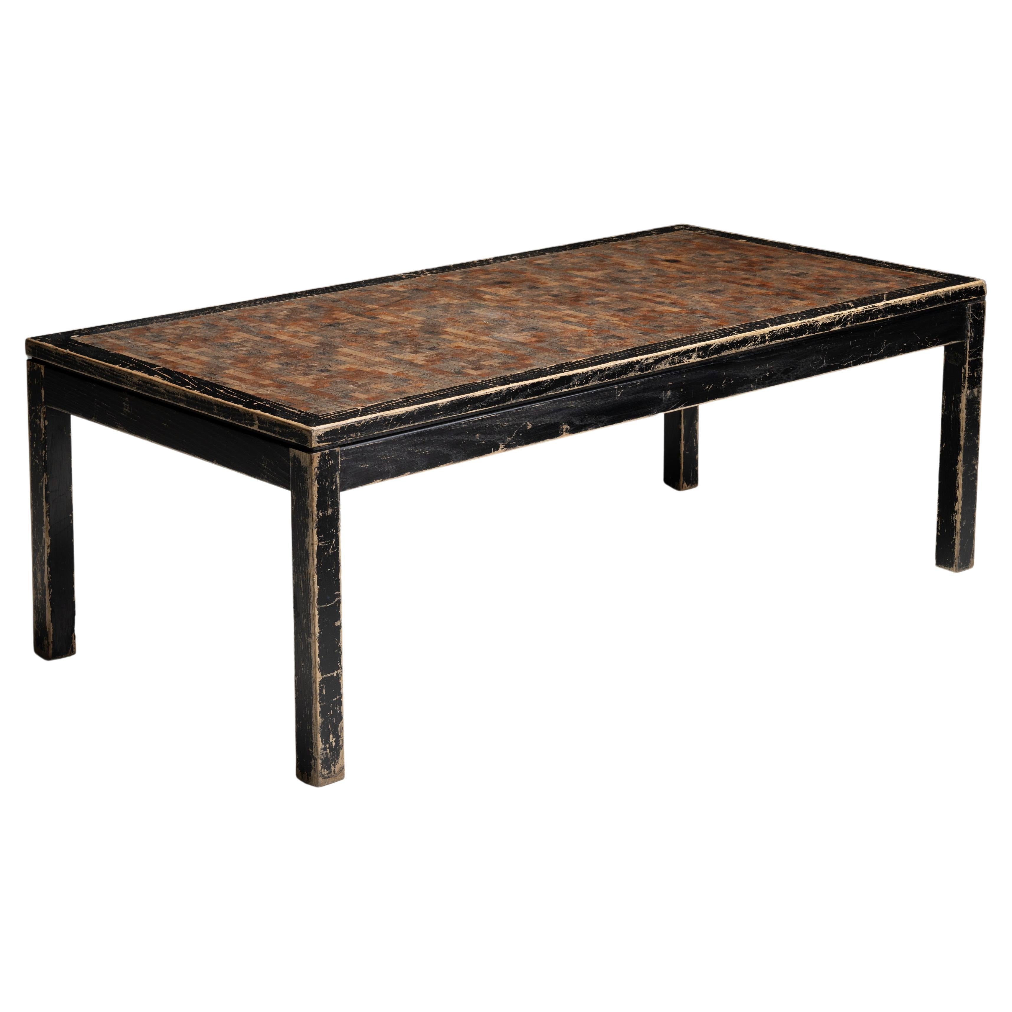Parquet Coffee Table, France circa 1970 For Sale