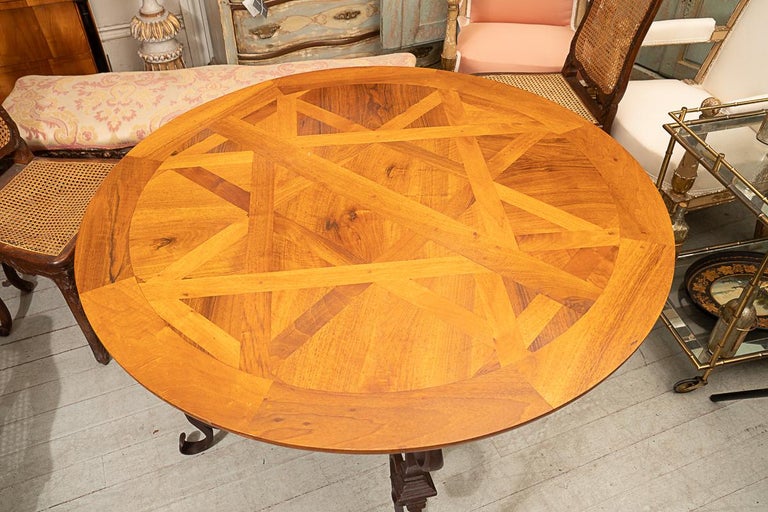 Mid-Century Modern Parquet de Versailles Flooring on Newly Constructed Iron Base For Sale