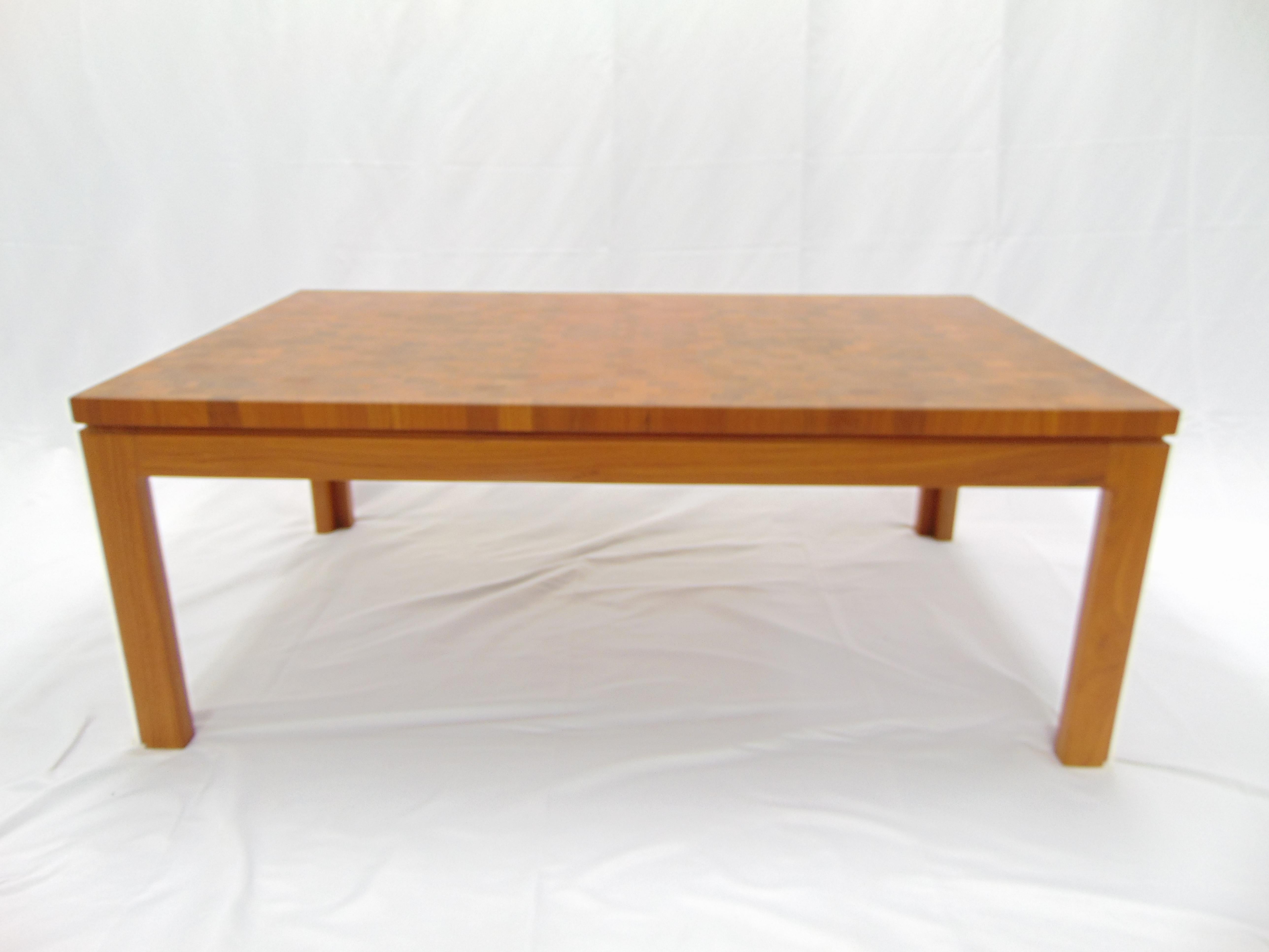 Mid-20th Century Parquet Vintage Midcentury Teak Coffee Table by Tarm Stole For Sale