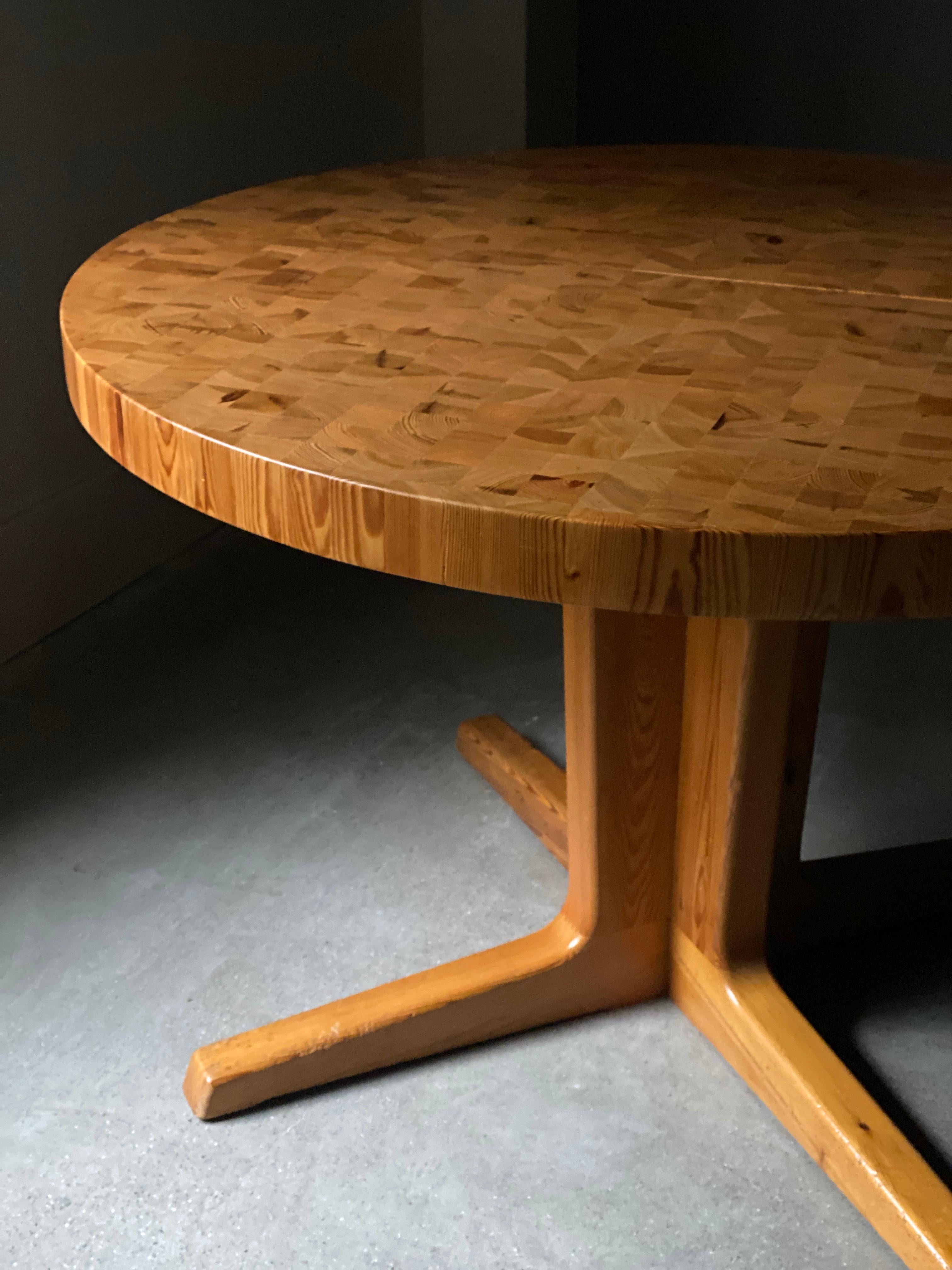 wood block dining table