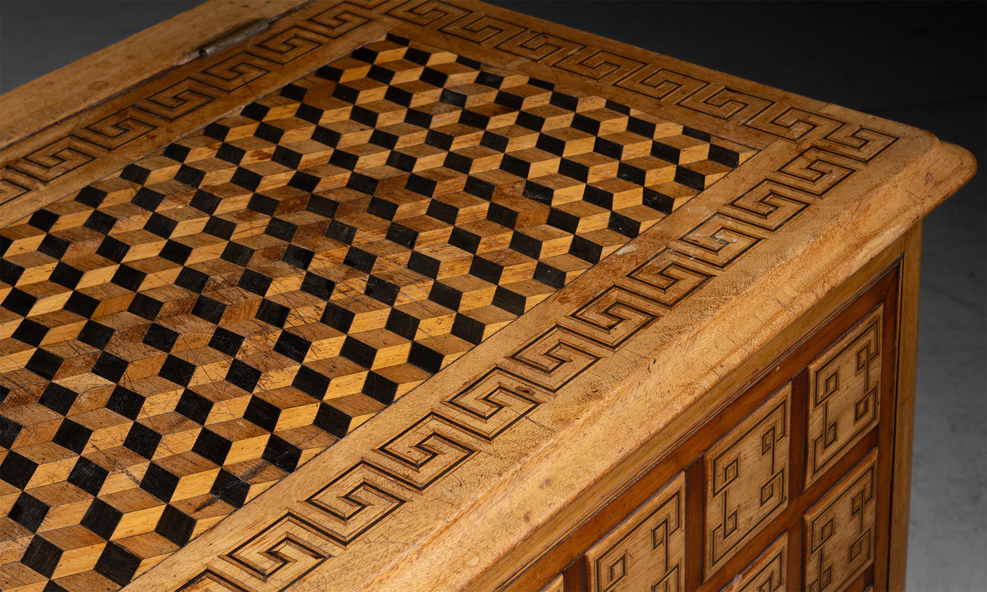 19th Century Parquetry Chest, France circa 1890 For Sale