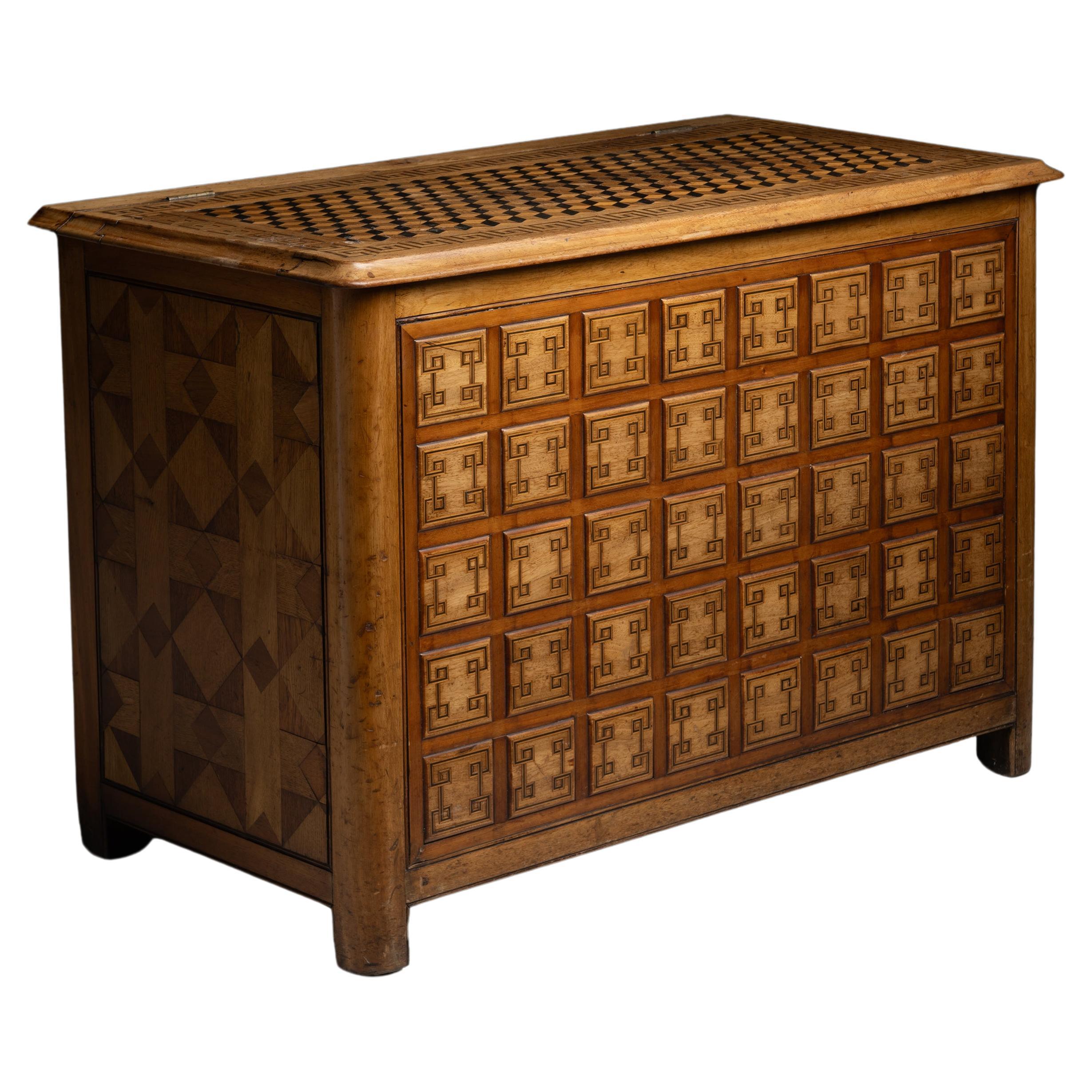 Parquetry Chest, France circa 1890 For Sale