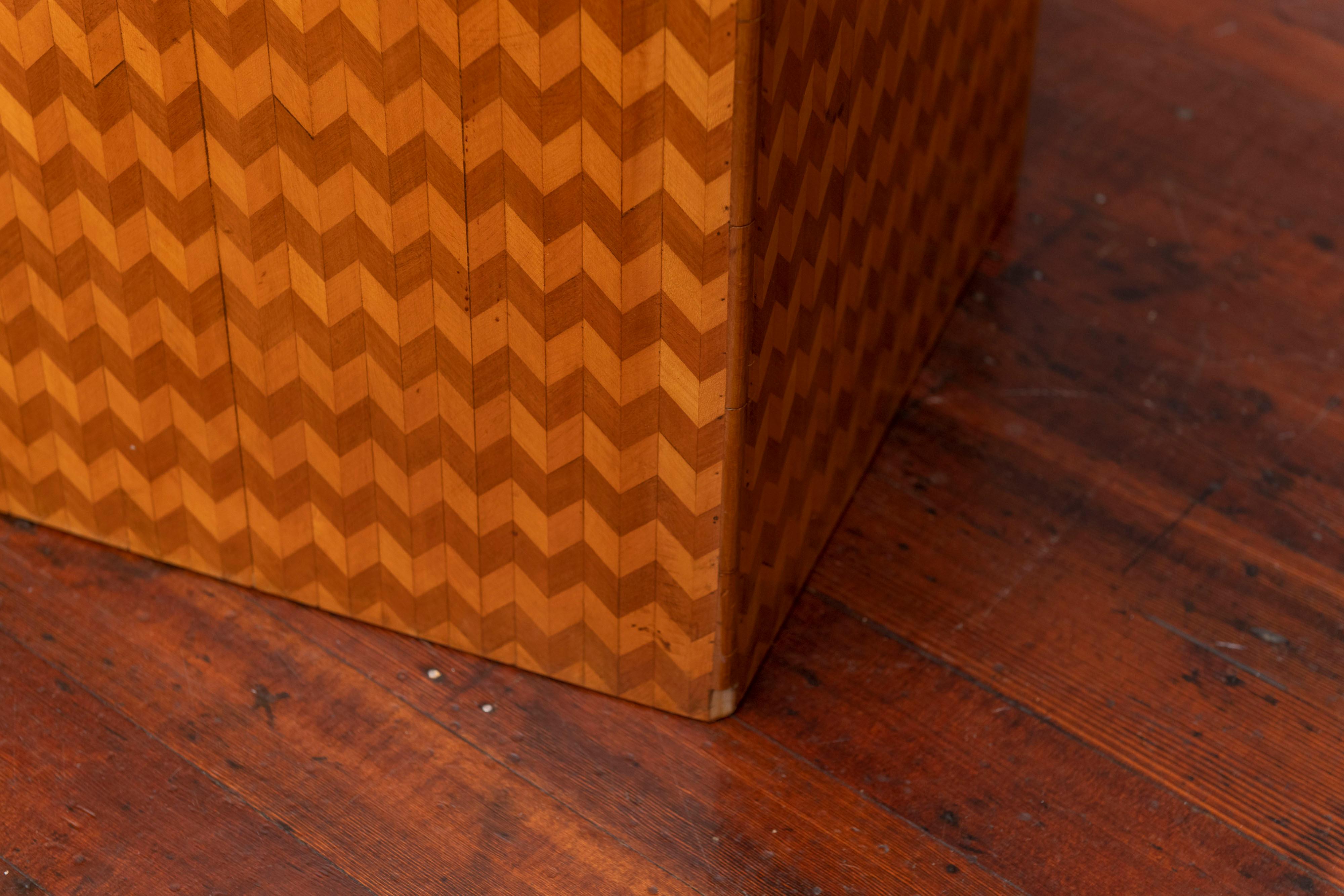 Parquetry Cube Form Side Table In Good Condition In San Francisco, CA