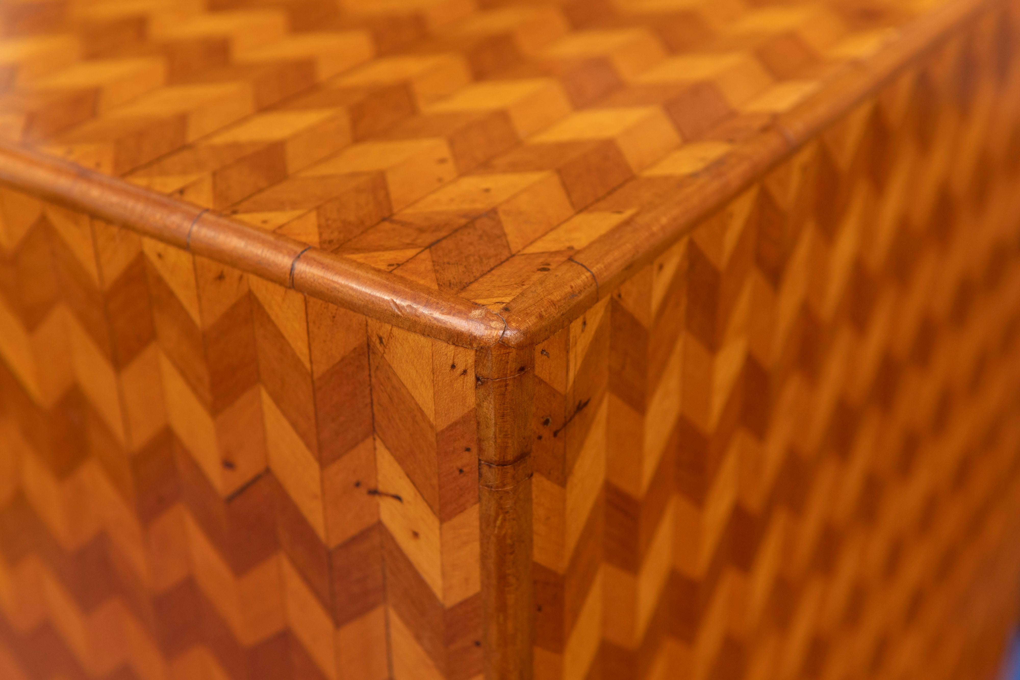 Parquetry Cube Form Side Table 1