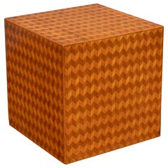 Parquetry Cube Form Side Table