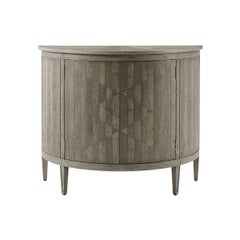 Parquetry Greyed Oak Demilune Cabinet