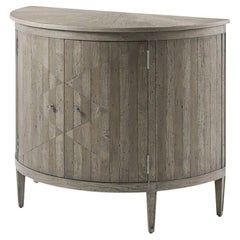 Parquetry Greyed Oak Demilune Cabinet
