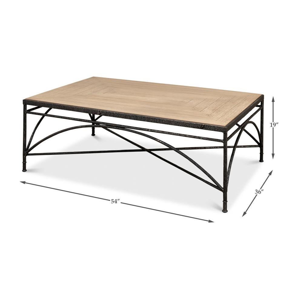 Parquetry Industrial Coffee Table For Sale 6