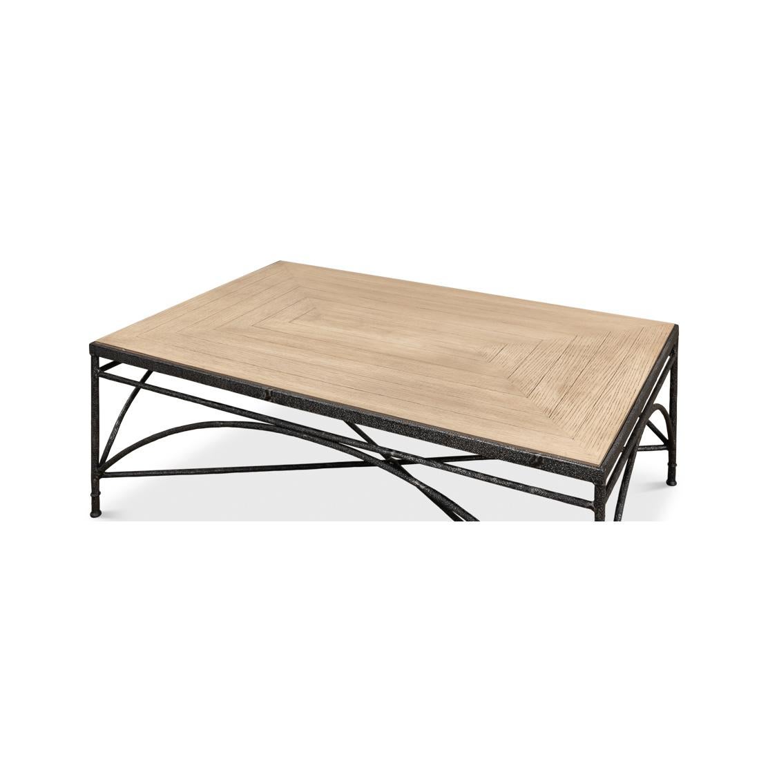 Parquetry Industrial Coffee Table In New Condition For Sale In Westwood, NJ