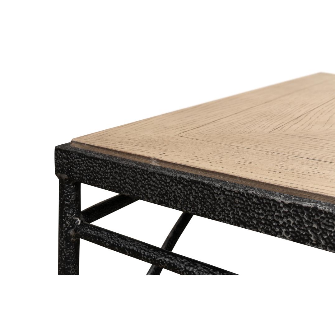 Iron Parquetry Industrial Coffee Table For Sale
