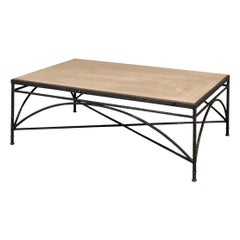 Mesa baja industrial de parquet
